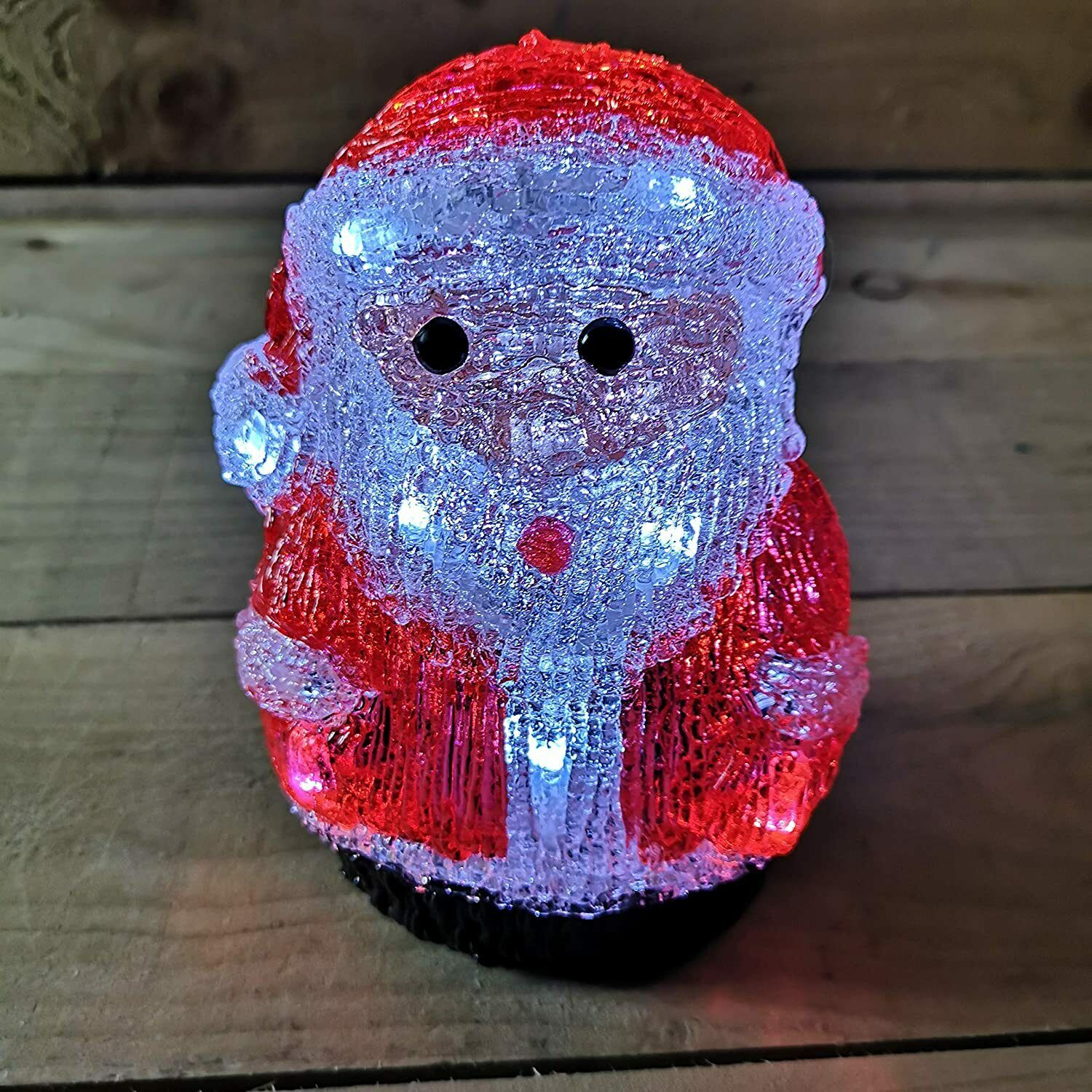 19cm Acrylic Santa Claus Light Up Figure - Image 4
