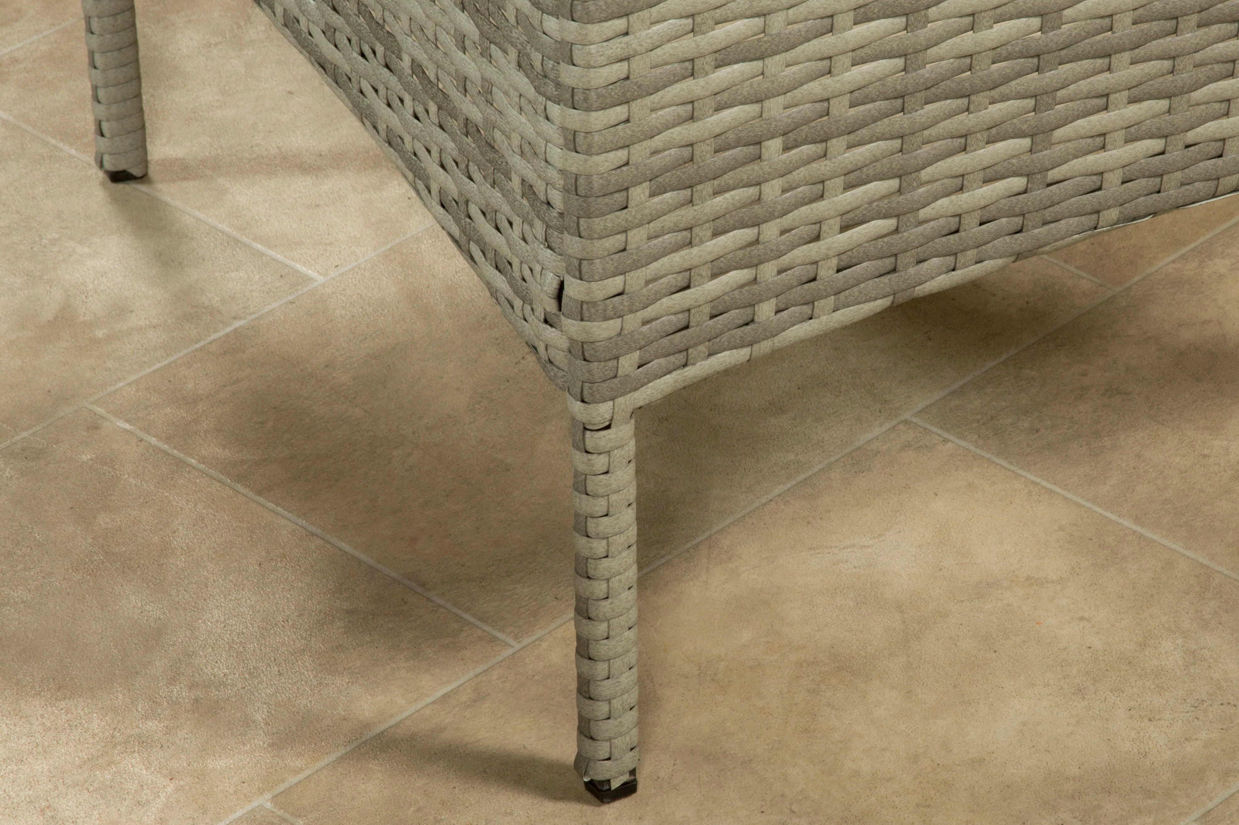 4 Piece Rattan Patio Set - Grey - Image 4