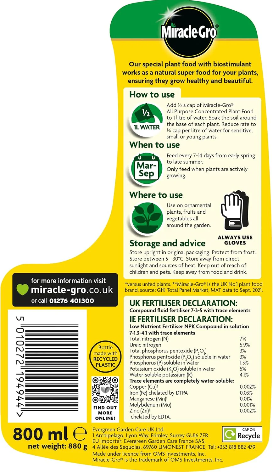 All Purpose Concentrated Liquid Plant Food - 800ml - Image 4