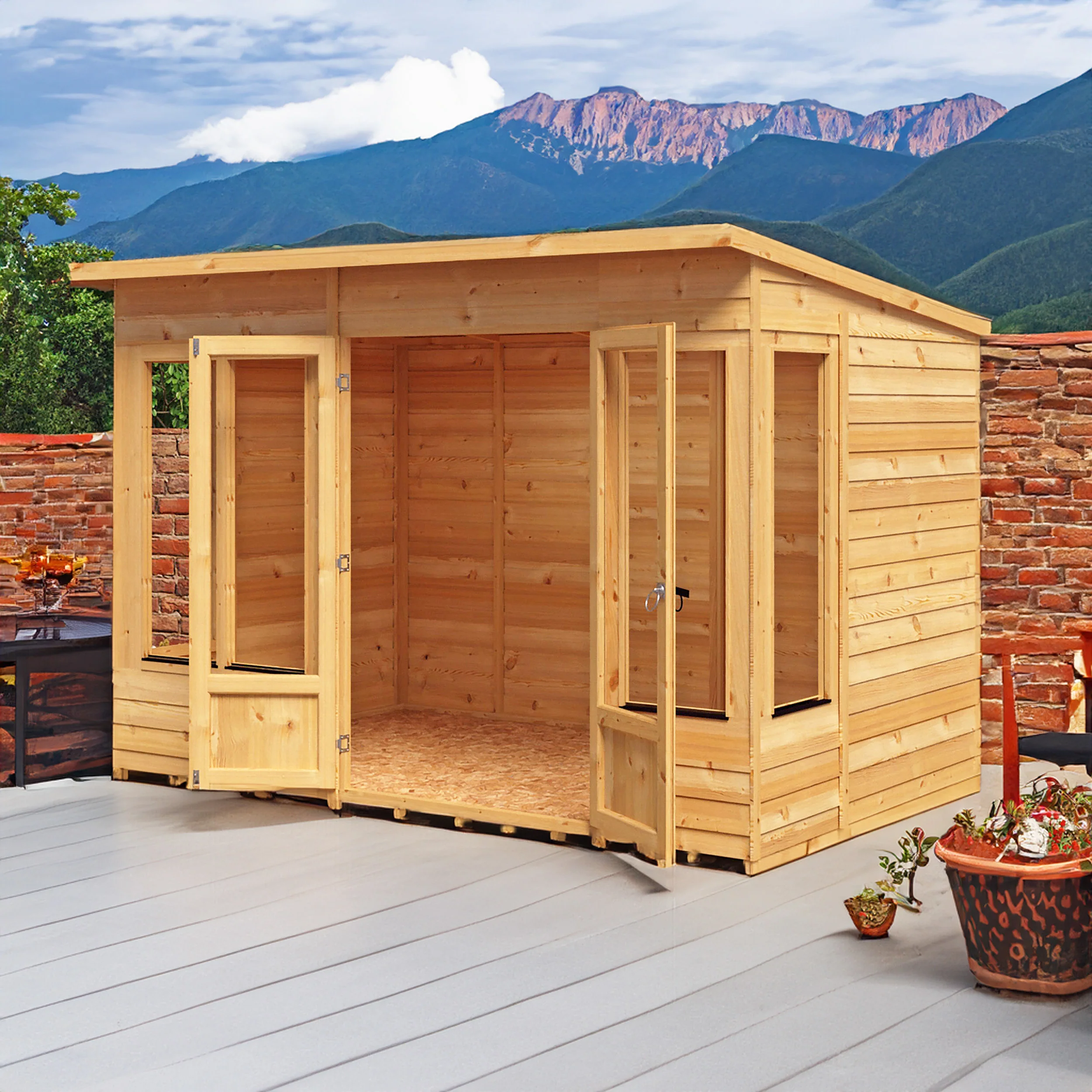 Alora 10 ft x 6 ft Pent Overlap Sumerhouse - Image 4
