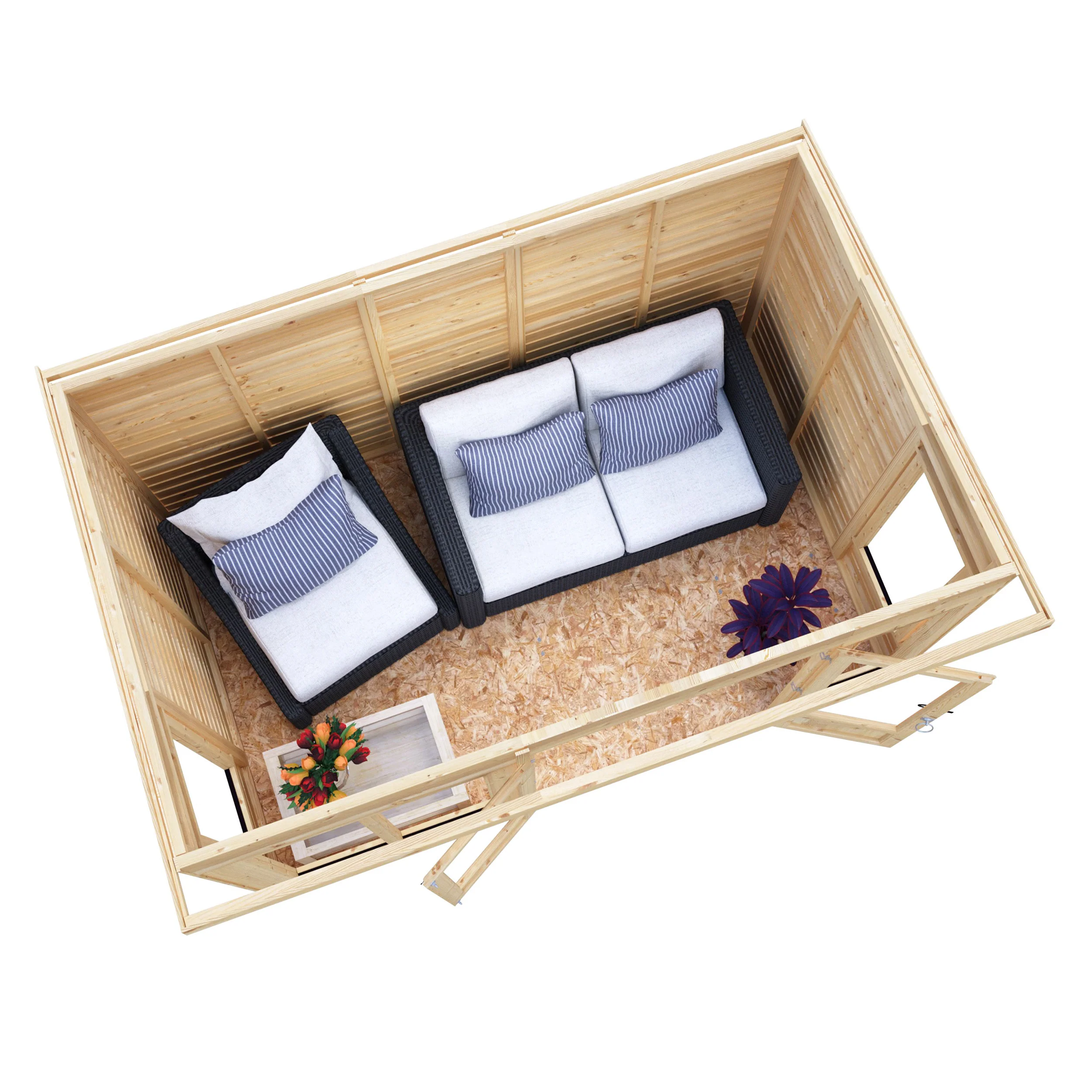 Alora 10 ft x 6 ft Pent Overlap Sumerhouse - Image 6