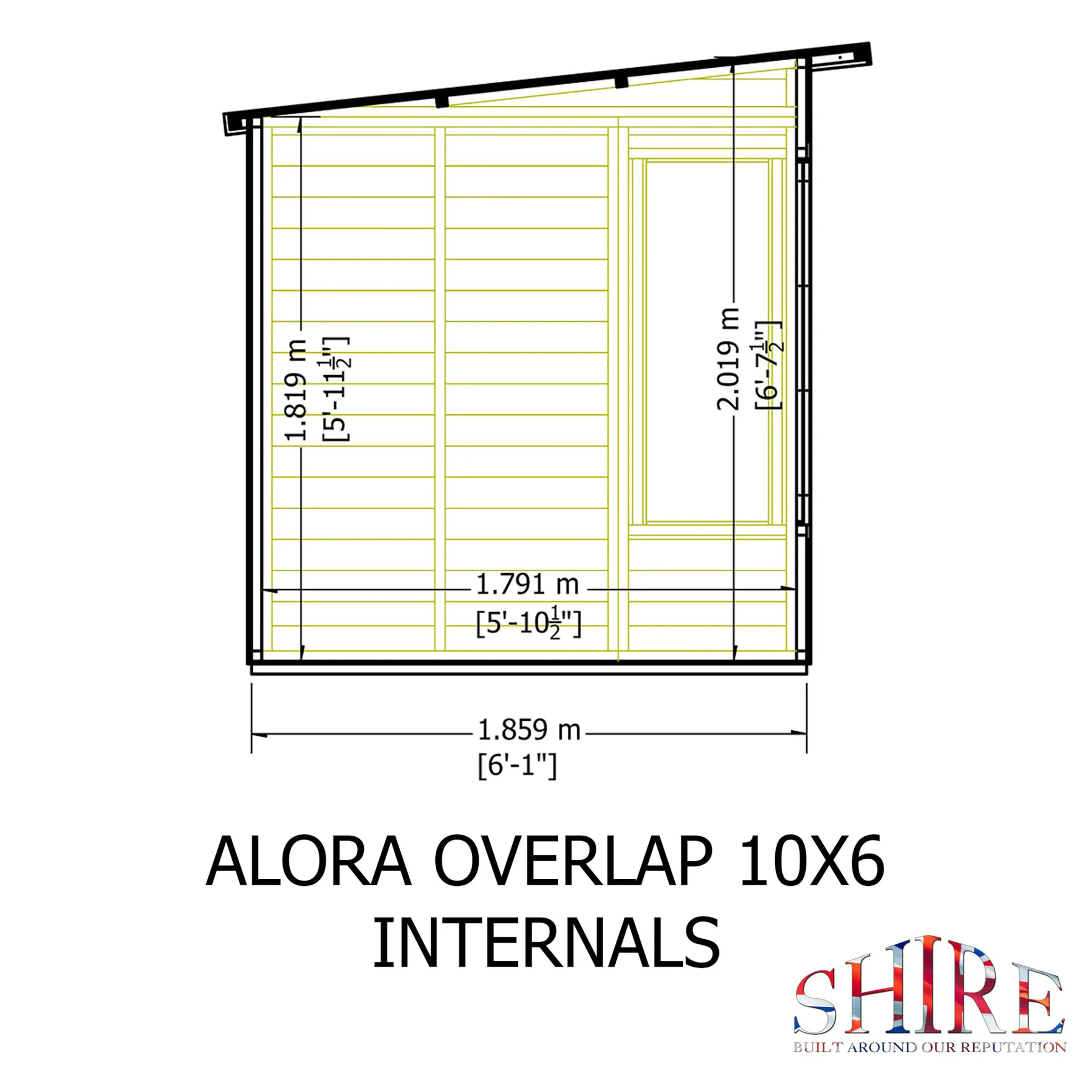 Alora 10 ft x 6 ft Pent Overlap Sumerhouse - Image 8