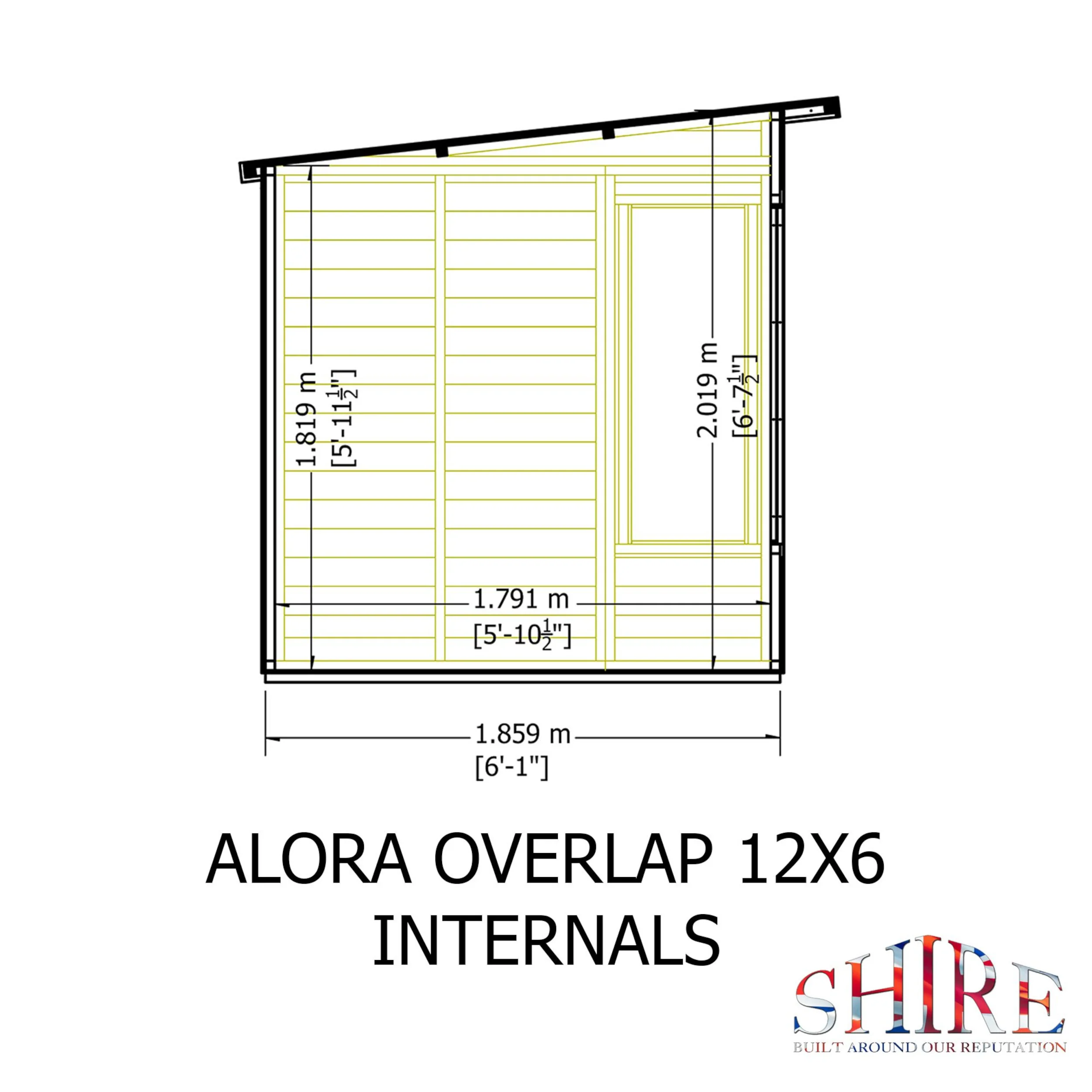 Alora 12 ft x 6 ft Pent Overlap Sumerhouse - Image 8