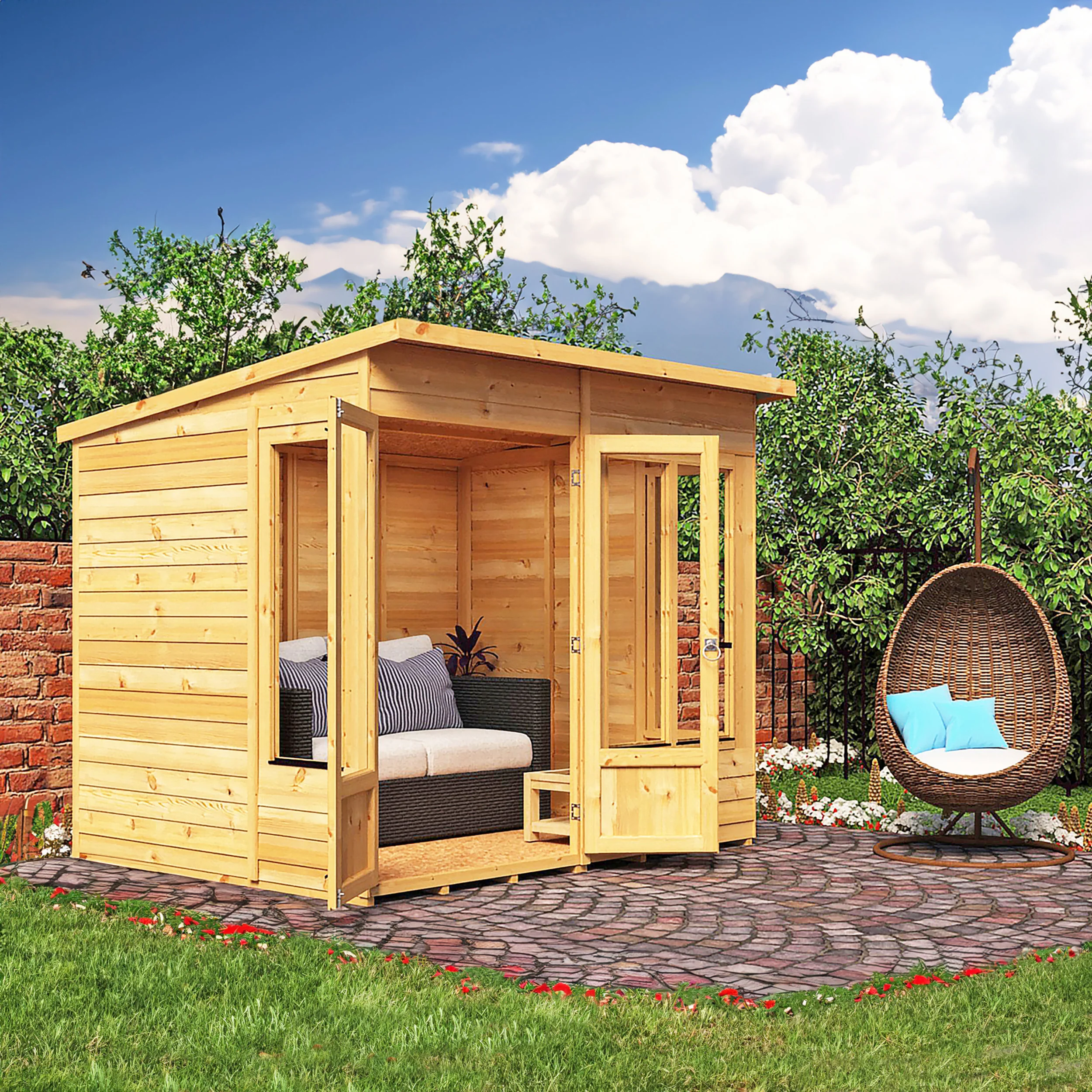 Alora 8 ft x 6 ft Pent Overlap Sumerhouse - Image 4