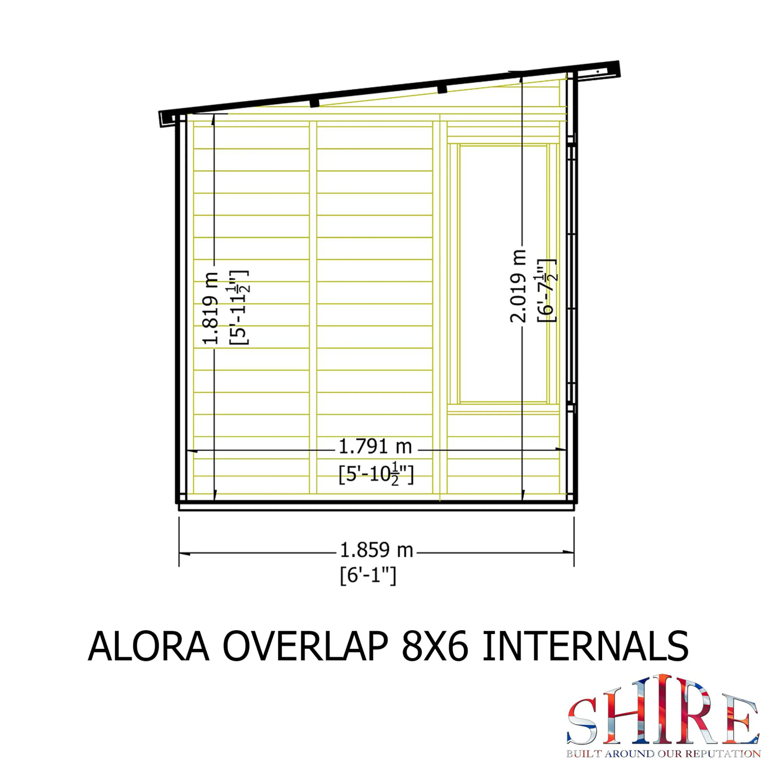 Alora 8 ft x 6 ft Pent Overlap Sumerhouse - Image 9
