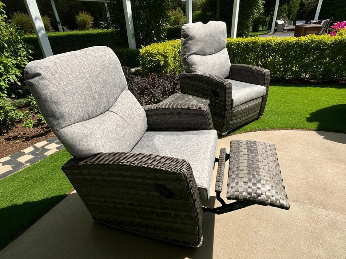 Amalfi Reclining Chair Bistro Set in Grey - Image 3
