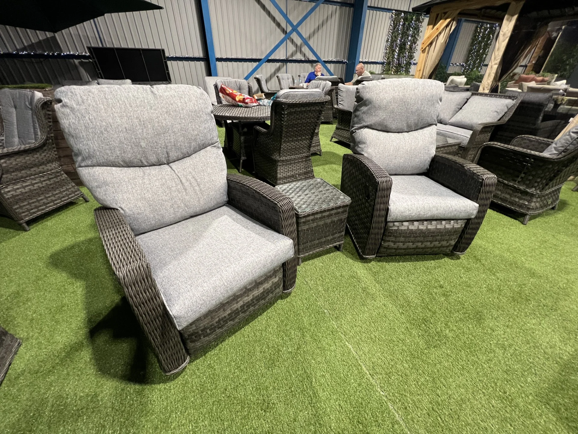 Amalfi Reclining Chair Bistro Set in Grey - Image 4