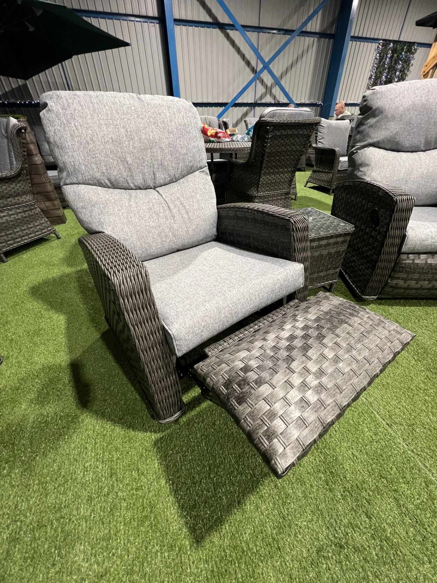 Amalfi Reclining Chair Bistro Set in Grey - Image 6