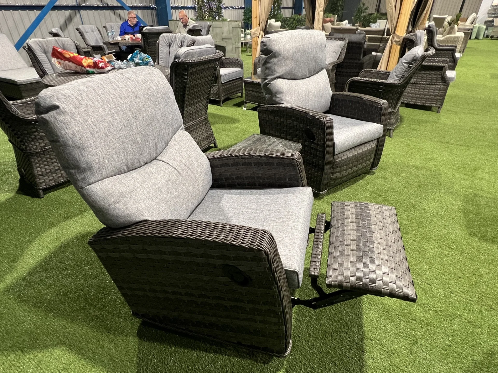 Amalfi Reclining Chair Bistro Set in Grey - Image 7