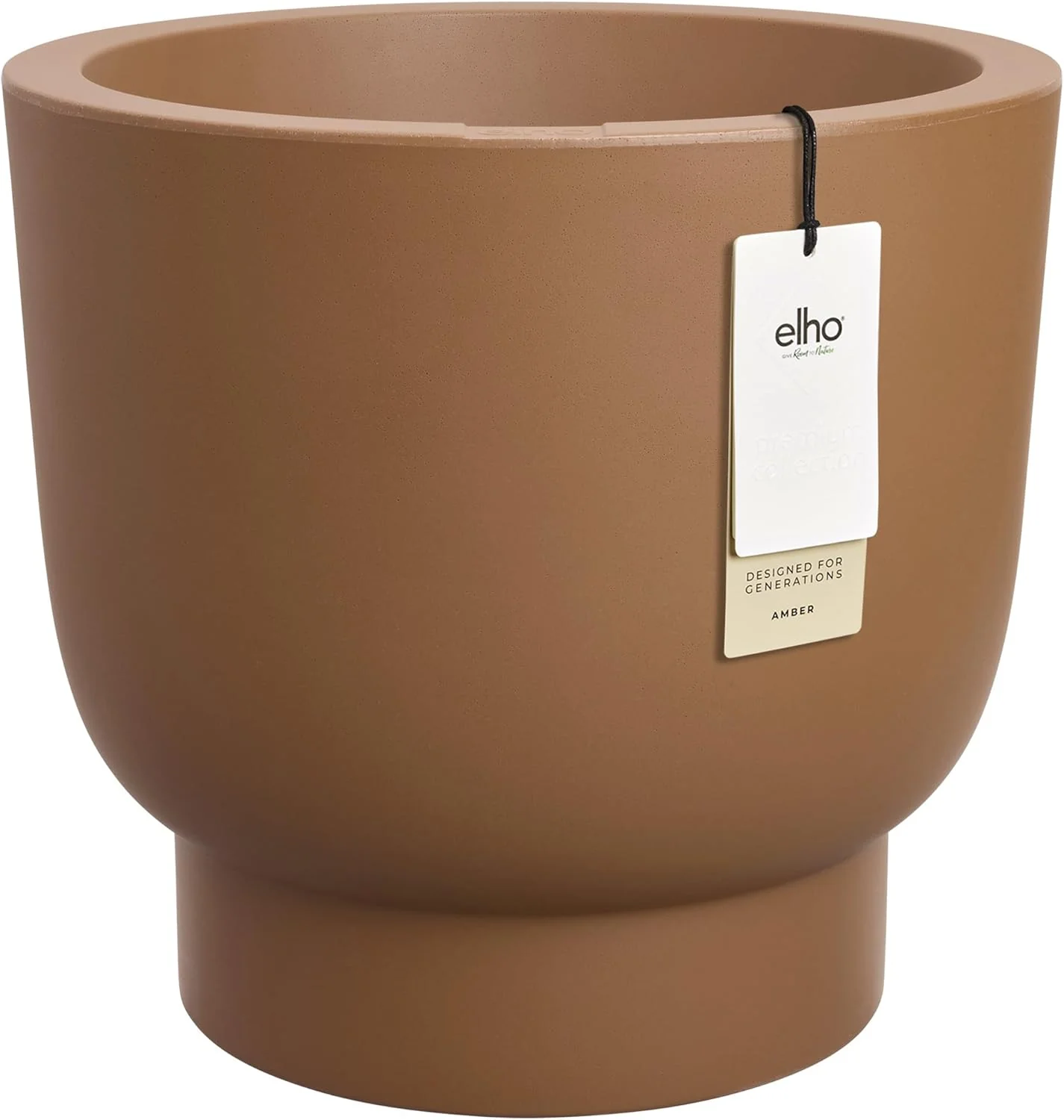 Amber Grail 30cm Indoor / Outdoor Plat Pot - Caramel