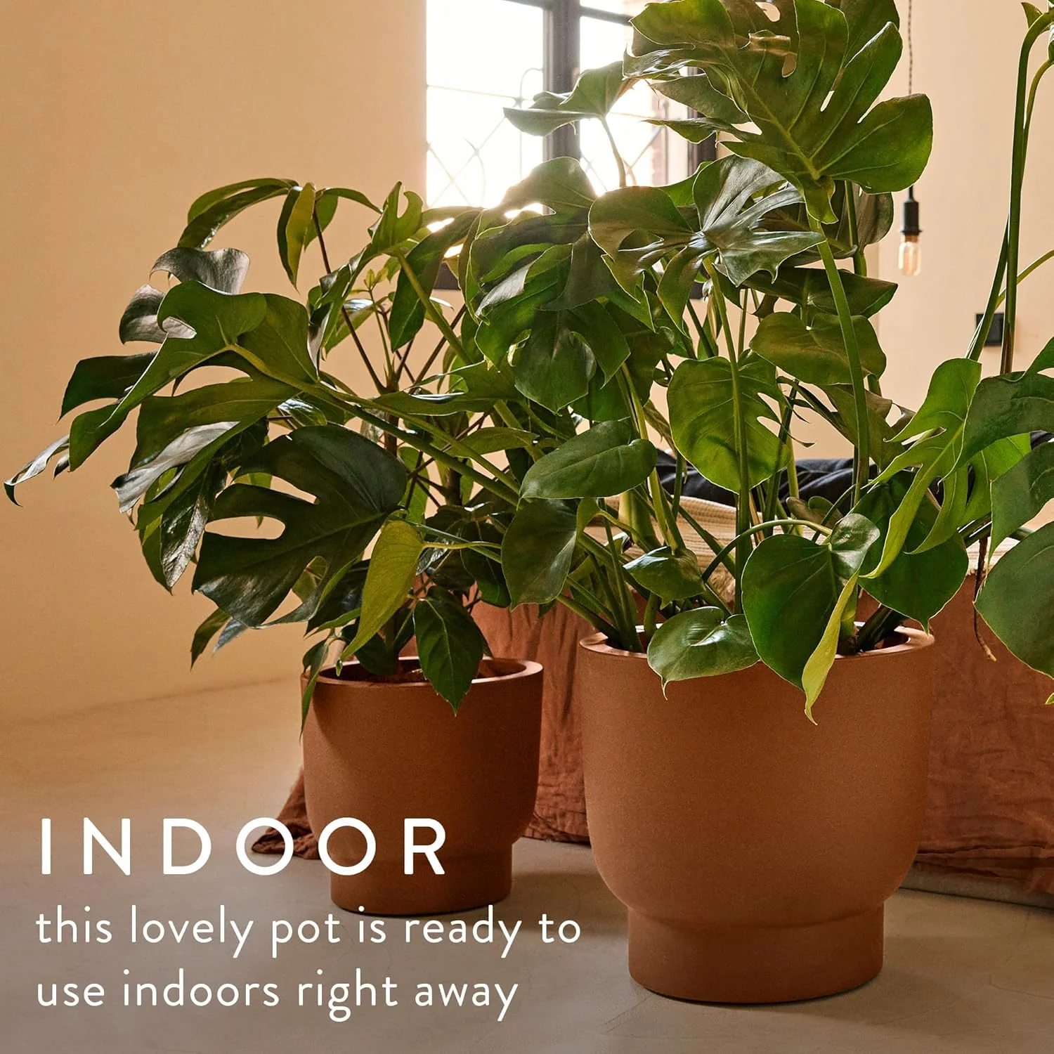 Amber Grail 30cm Indoor / Outdoor Plat Pot - Caramel - Image 4