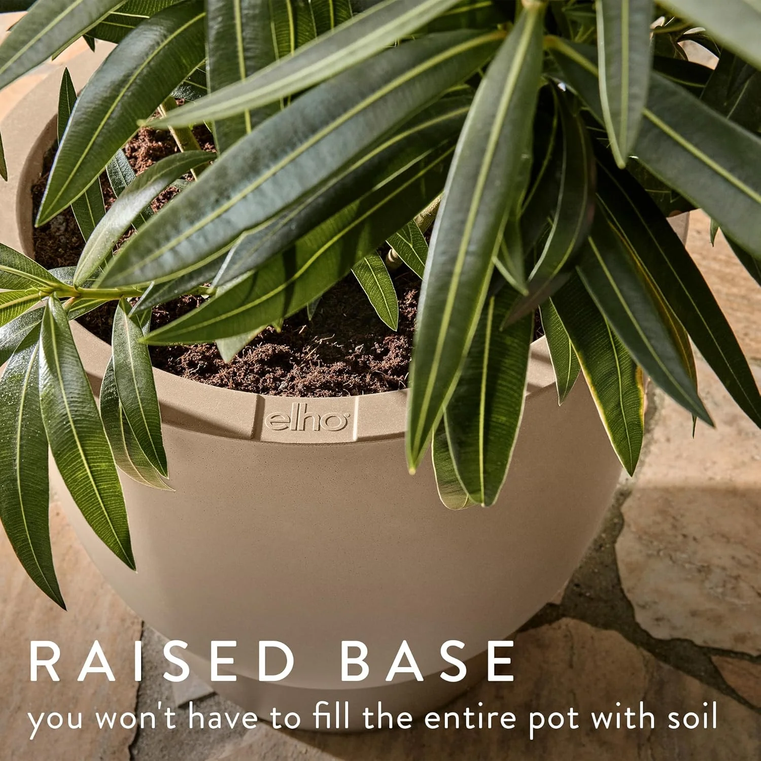 Amber Grail 40cm Indoor / Outdoor Plat Pot - Balanced Beige - Image 3