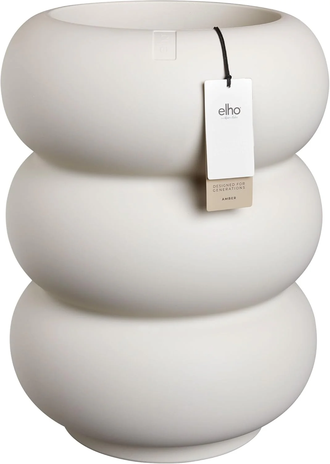 Amber Roll High 43cm Indoor / Outdoor Plant Pot - Linen White