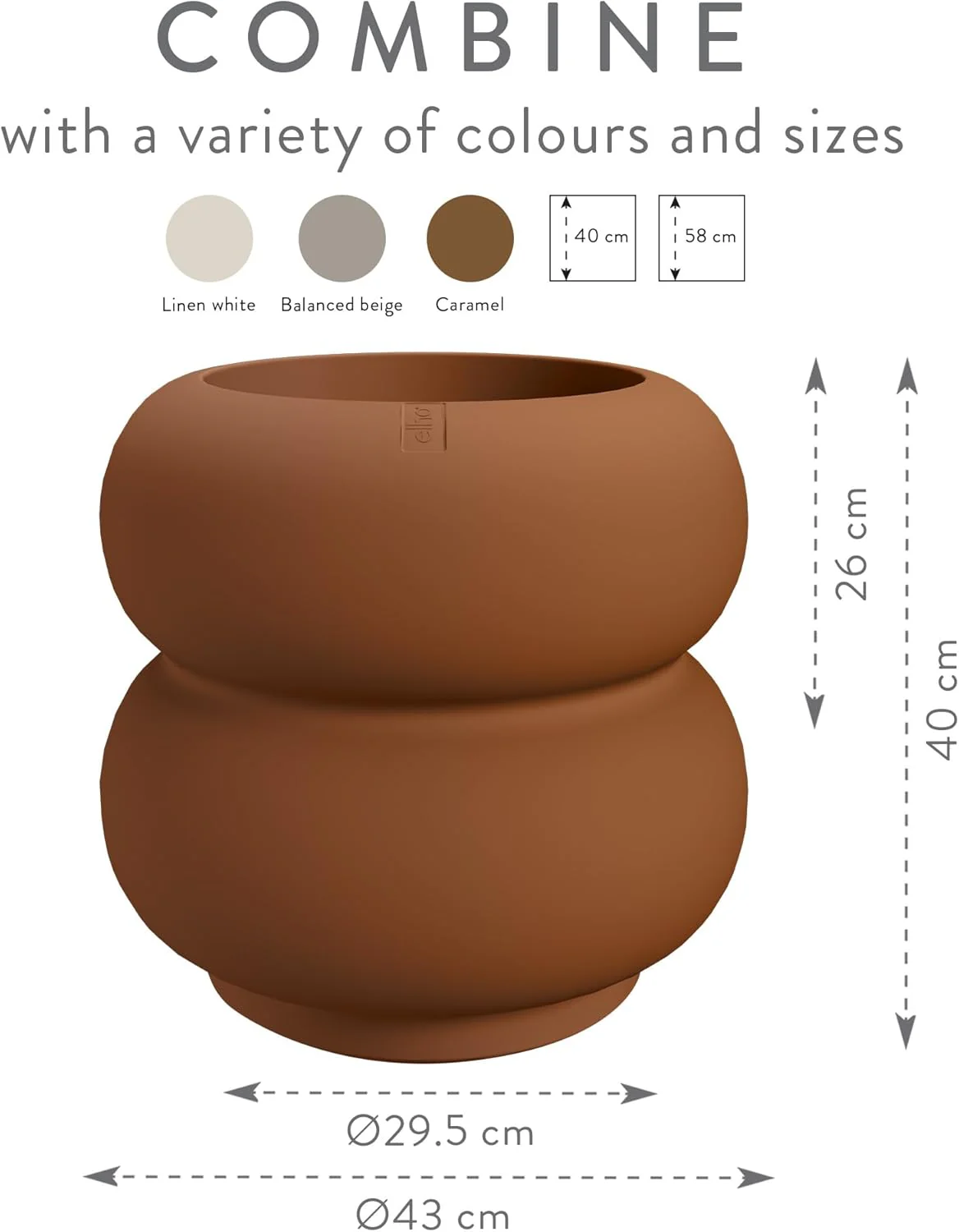 Amber Roll Low 43cm Indoor / Outdoor Plant Pot - Caramel - Image 7