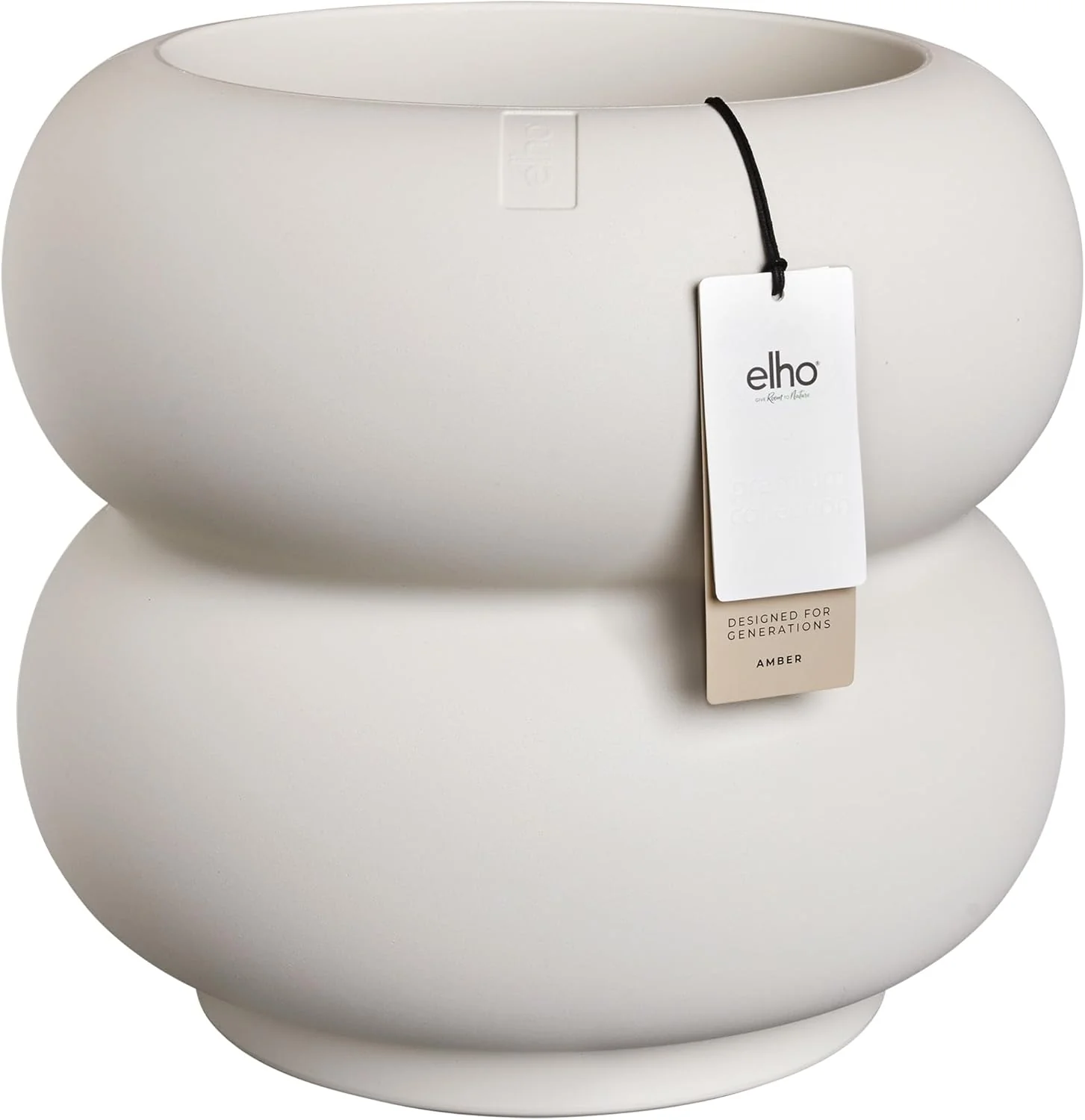 Amber Roll Low 43cm Indoor / Outdoor Plant Pot - Linen White