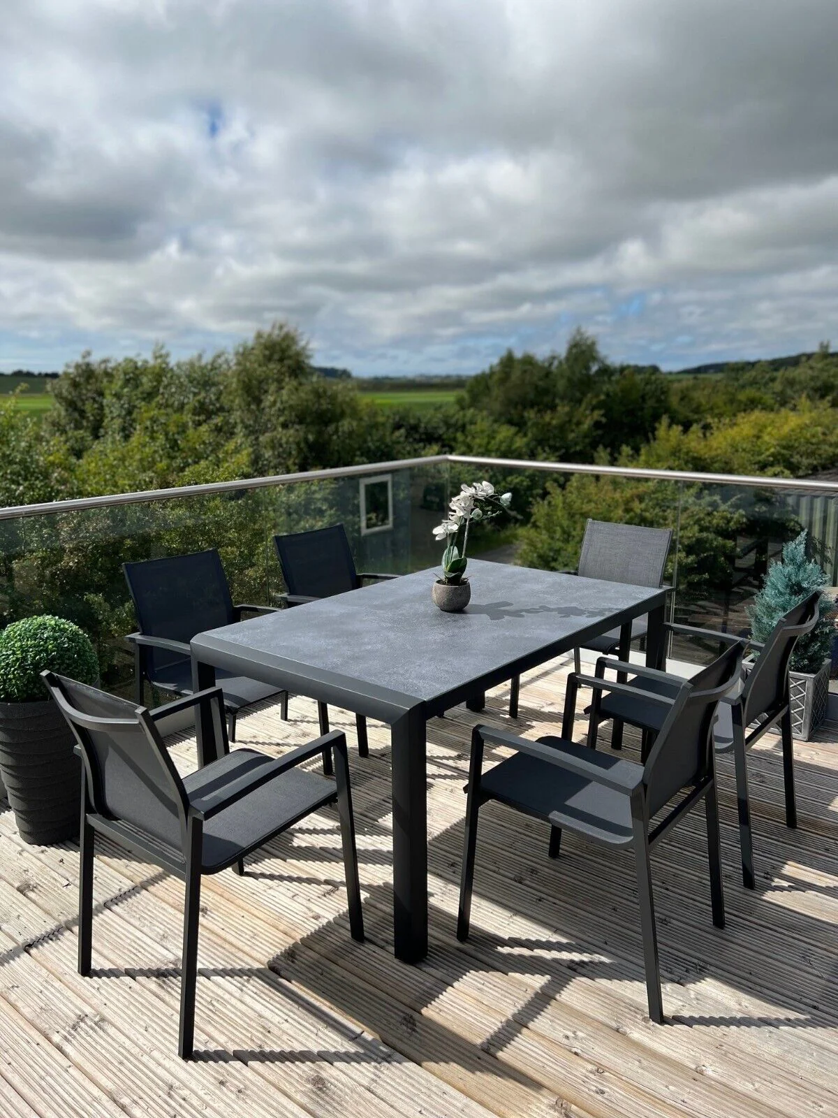 Anzio Aluminium 6 Seat Rectangular Dining Set - Image 5