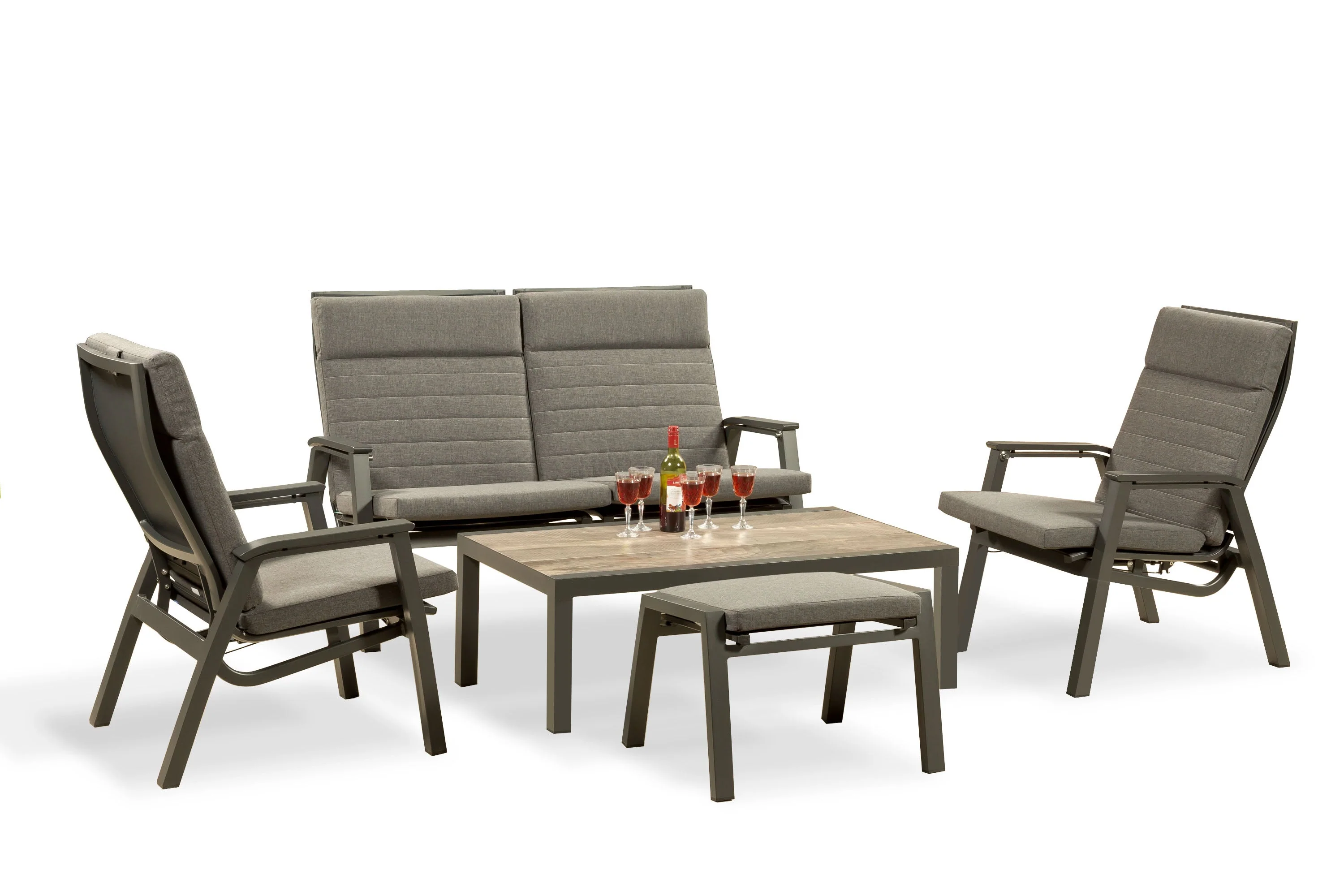 Atlas Reclining Garden Furniture Set 4 Seat 2 Year Warranty - Image 11