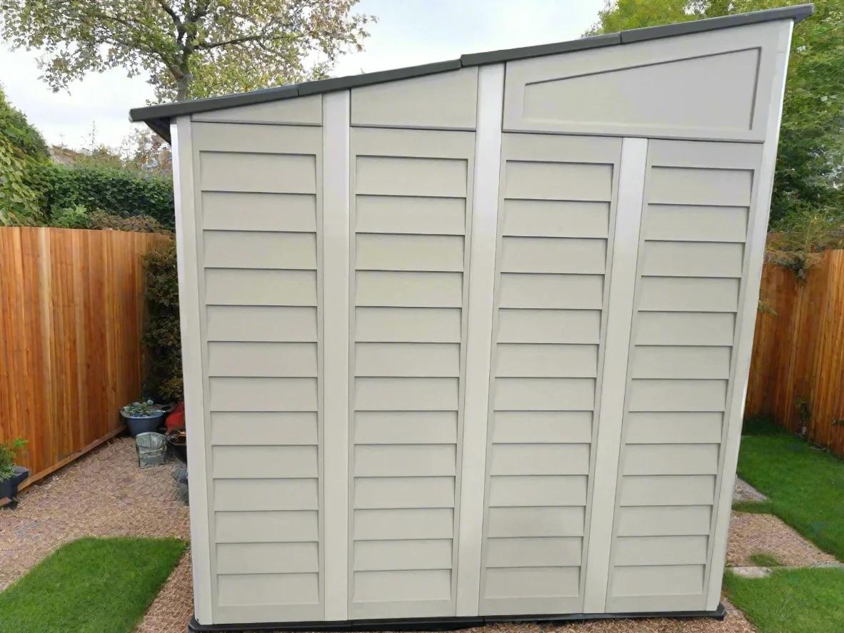 Plastic Garden Pent Shed Heavy Duty 10 Year Warranty Windproof !!  Grey 7x5.4 - Image 5