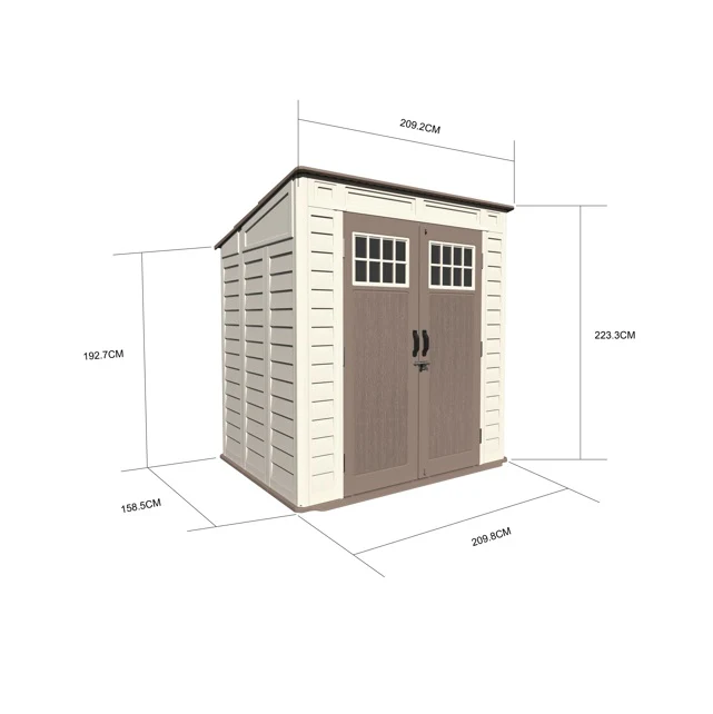 Plastic Garden Pent Shed Heavy Duty 10 Year Warranty Windproof !!  Grey 7x5.4 - Image 6