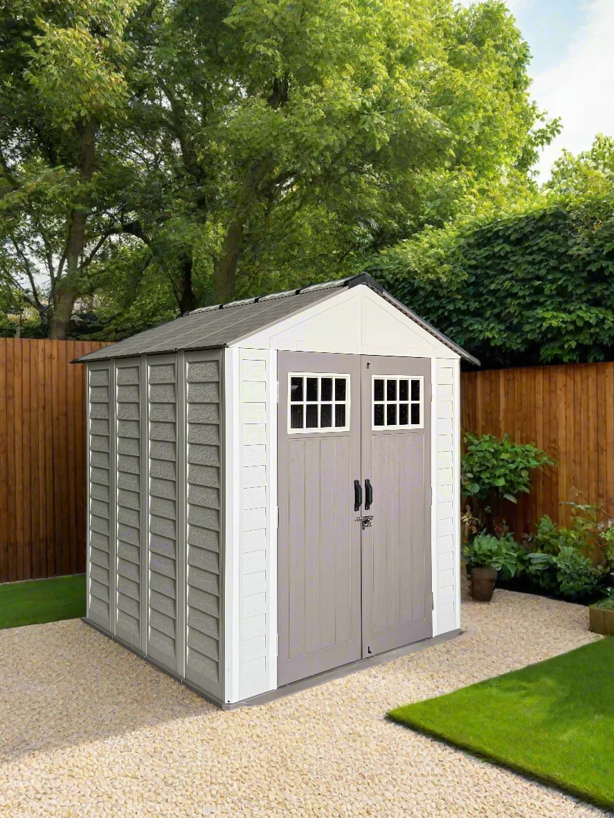 Balmoral Plastic Garden Shed Heavy Duty Windproof 10 Year Guarantee - 7 x 7 ft