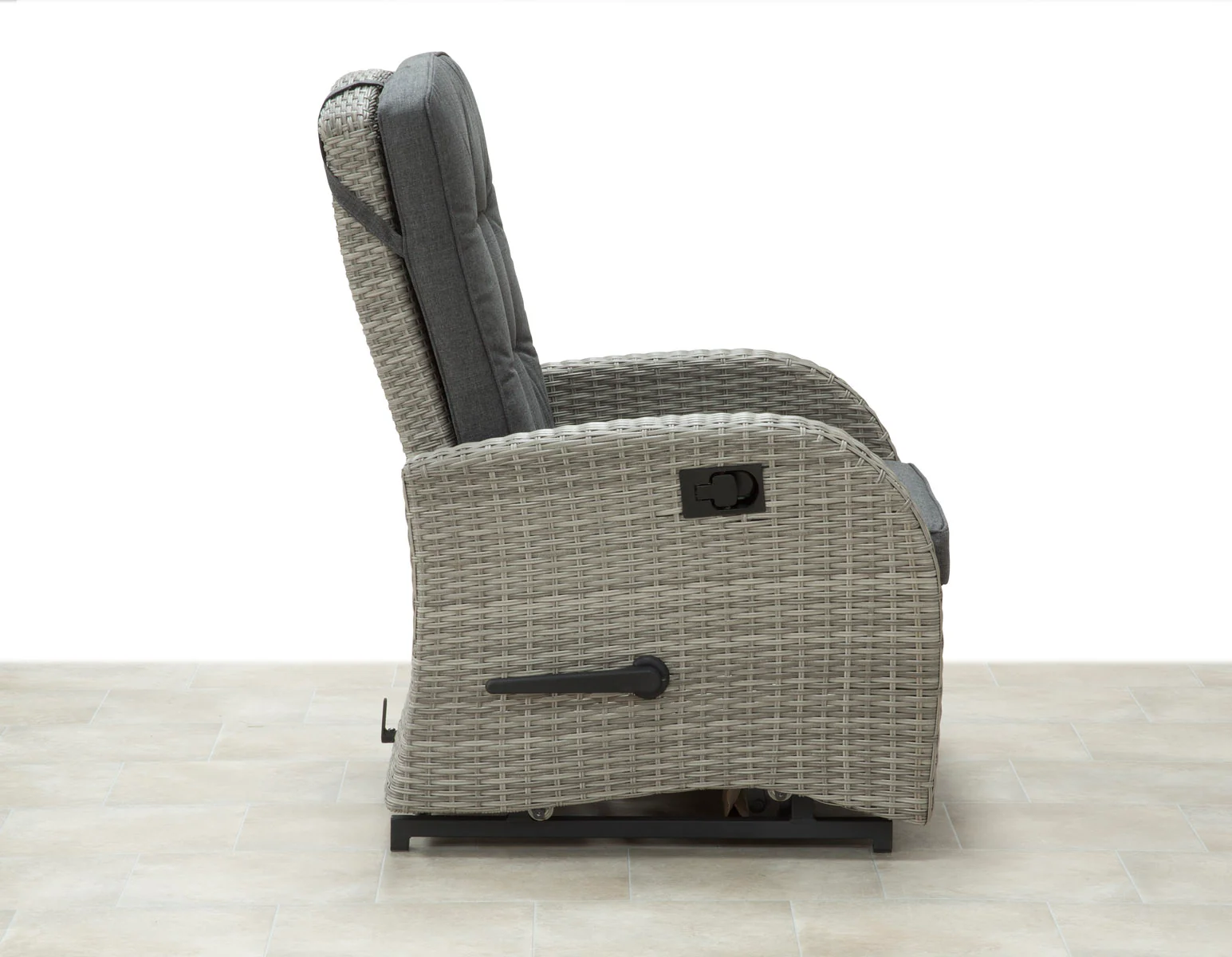 Bellevue Rattan Rocking Garden Chair Set - Grey - Image 3