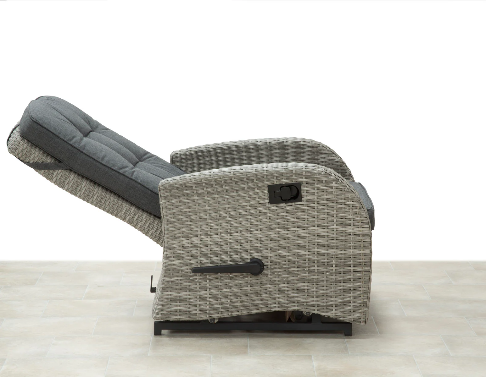 Bellevue Rattan Rocking Garden Chair Set - Grey - Image 5