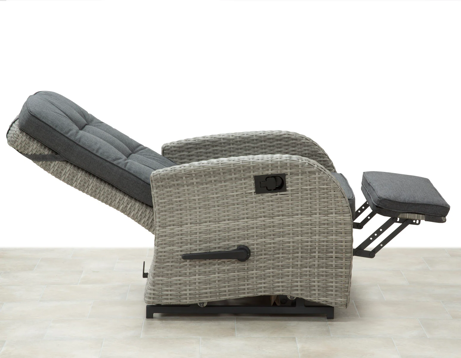 Bellevue Rattan Rocking Garden Chair Set - Grey - Image 6