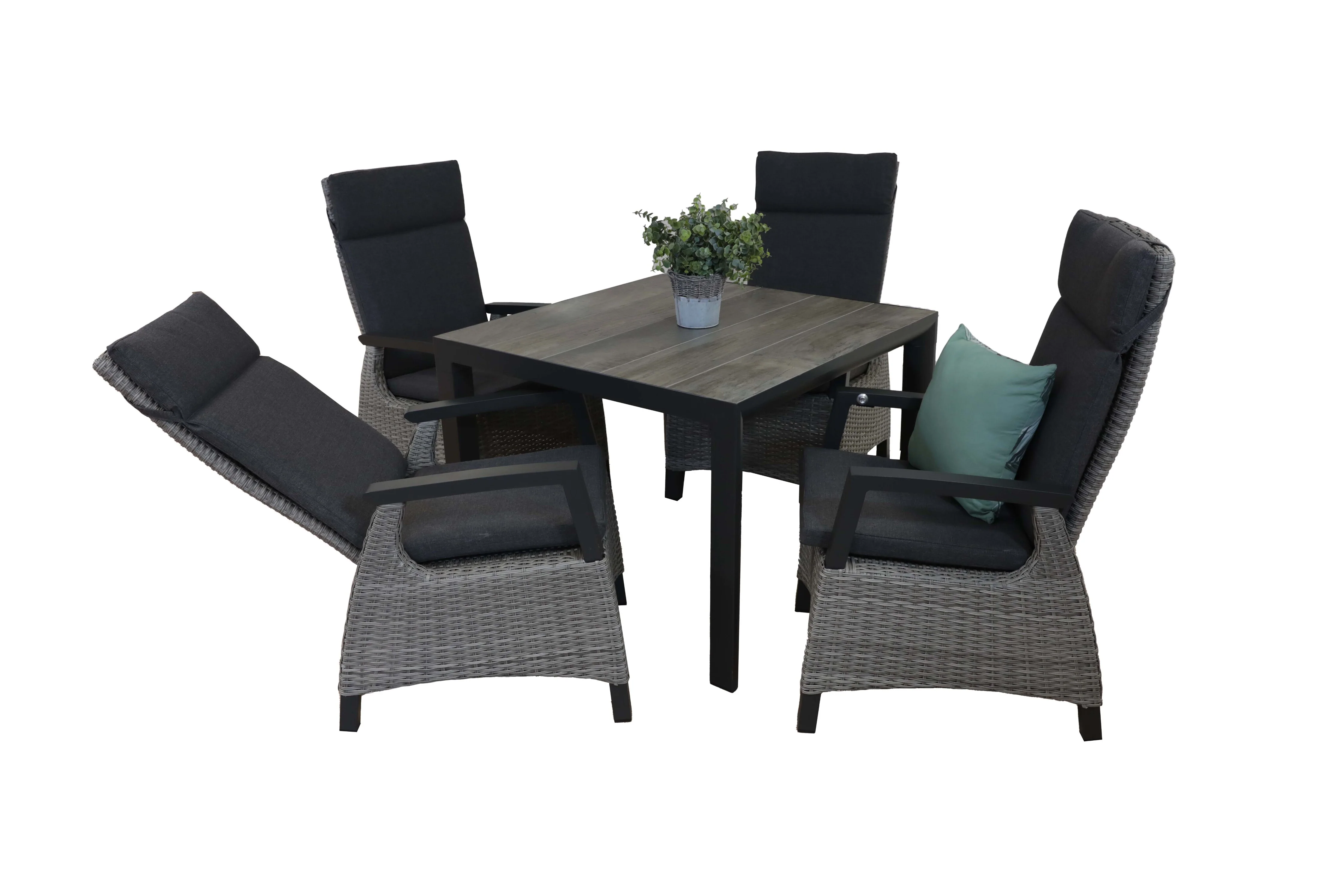 Camilla Rattan Reclining 4 Seat Dining Set - Image 8