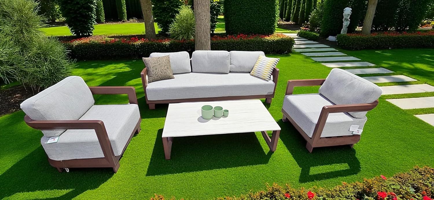 Cartmel Garden/Conservatory Set Aluminium - Sintered Stone Table Top - Image 2