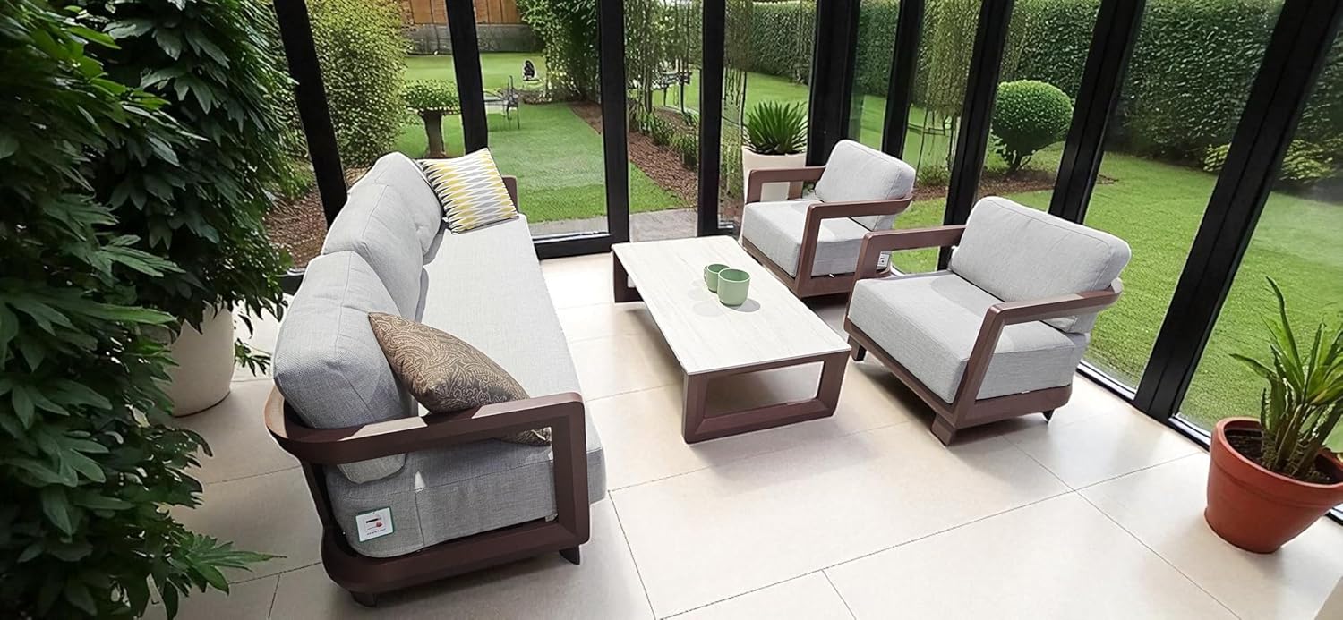 Cartmel Garden/Conservatory Set Aluminium - Sintered Stone Table Top - Image 4