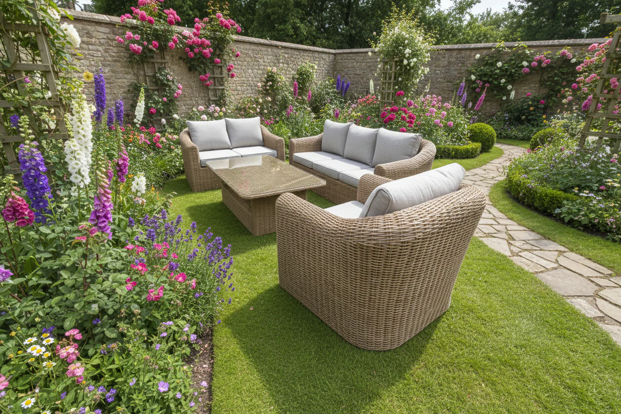 Cheltenham Luxury Rattan 6 Seat Aluminium Frame Garden Furniture Set - Image 4