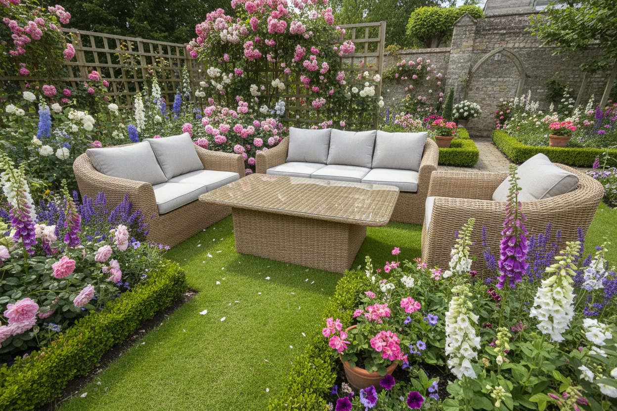 Cheltenham Luxury Rattan 6 Seat Aluminium Frame Garden Furniture Set - Image 5