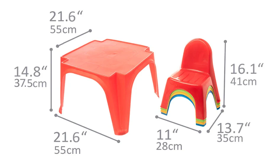 Childrens Table and Chair Set By Starplast Plastic Set - Image 3
