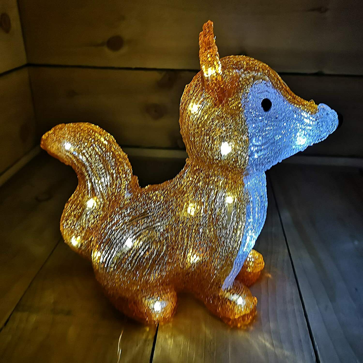 28cm Acrylic Fox Figure with LED Lights - Image 4