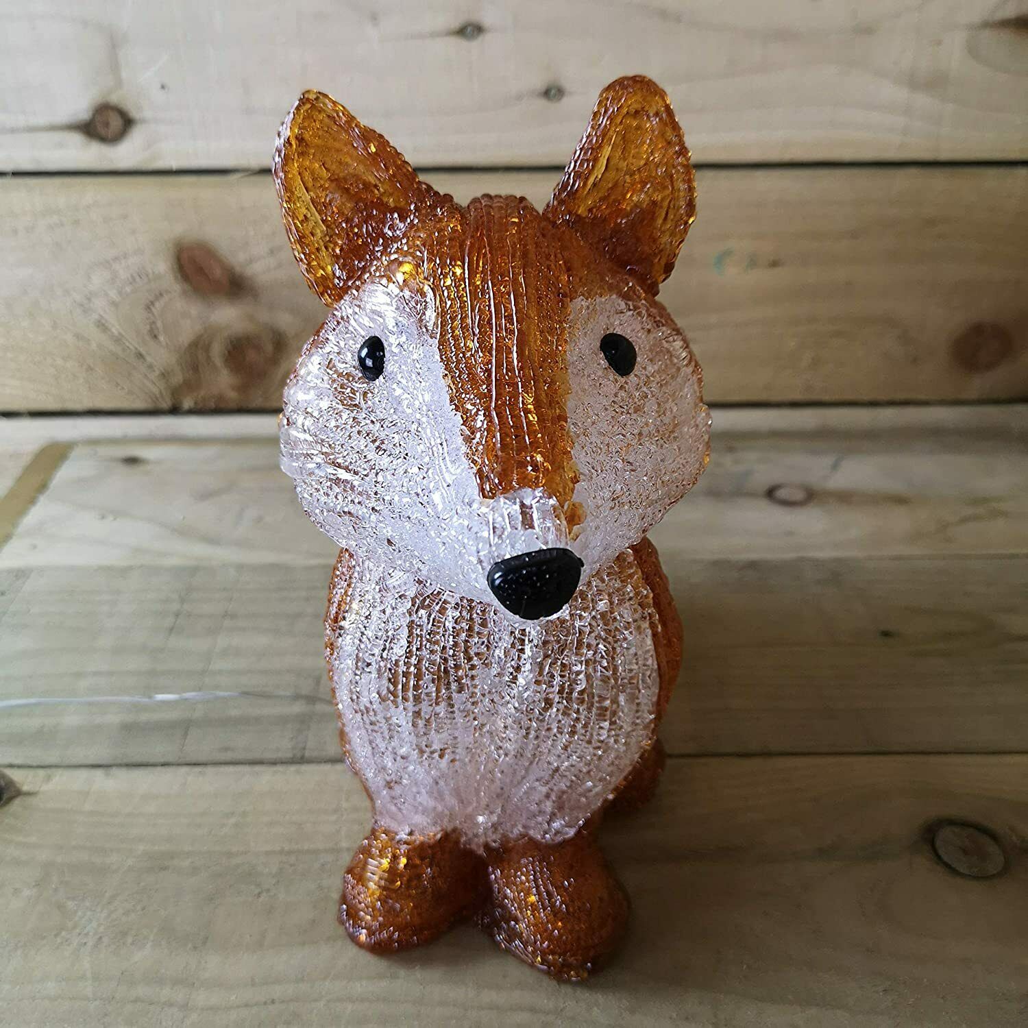 28cm Acrylic Fox Figure with LED Lights - Image 5