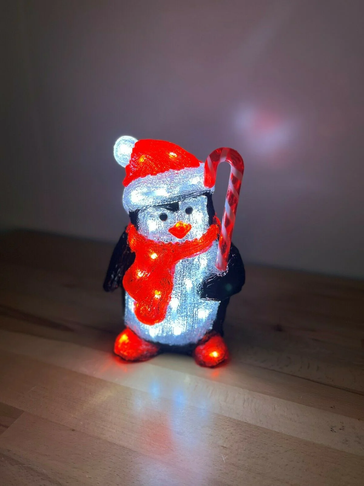 30cm Penguin with Candy Cane Acrylic Figure - Image 4