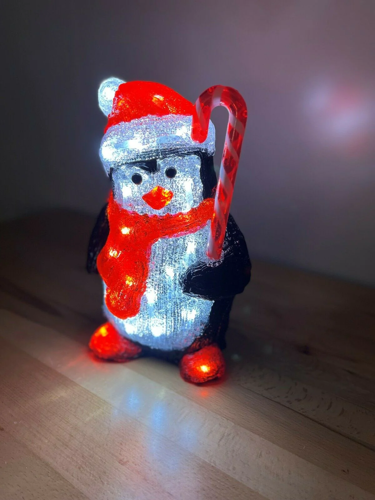 30cm Penguin with Candy Cane Acrylic Figure - Image 5