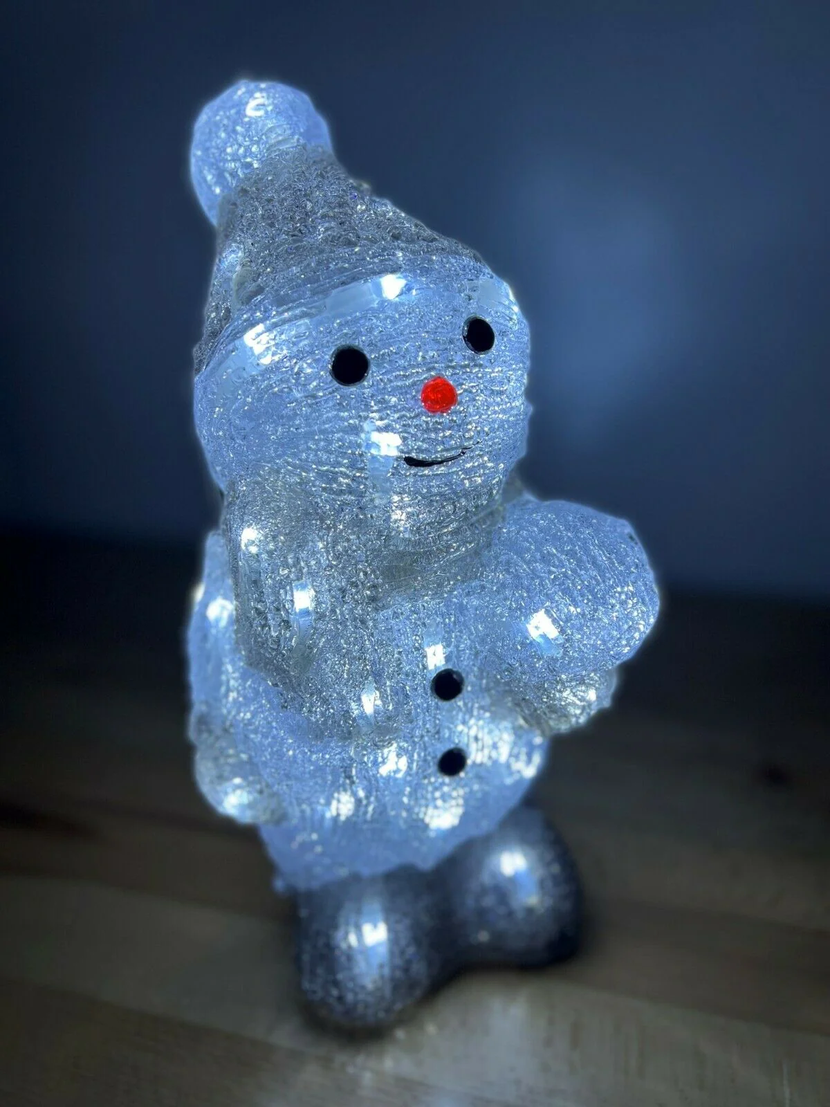 31cm Acrylic Snowman Holding Snowball with LED Lights - Image 5