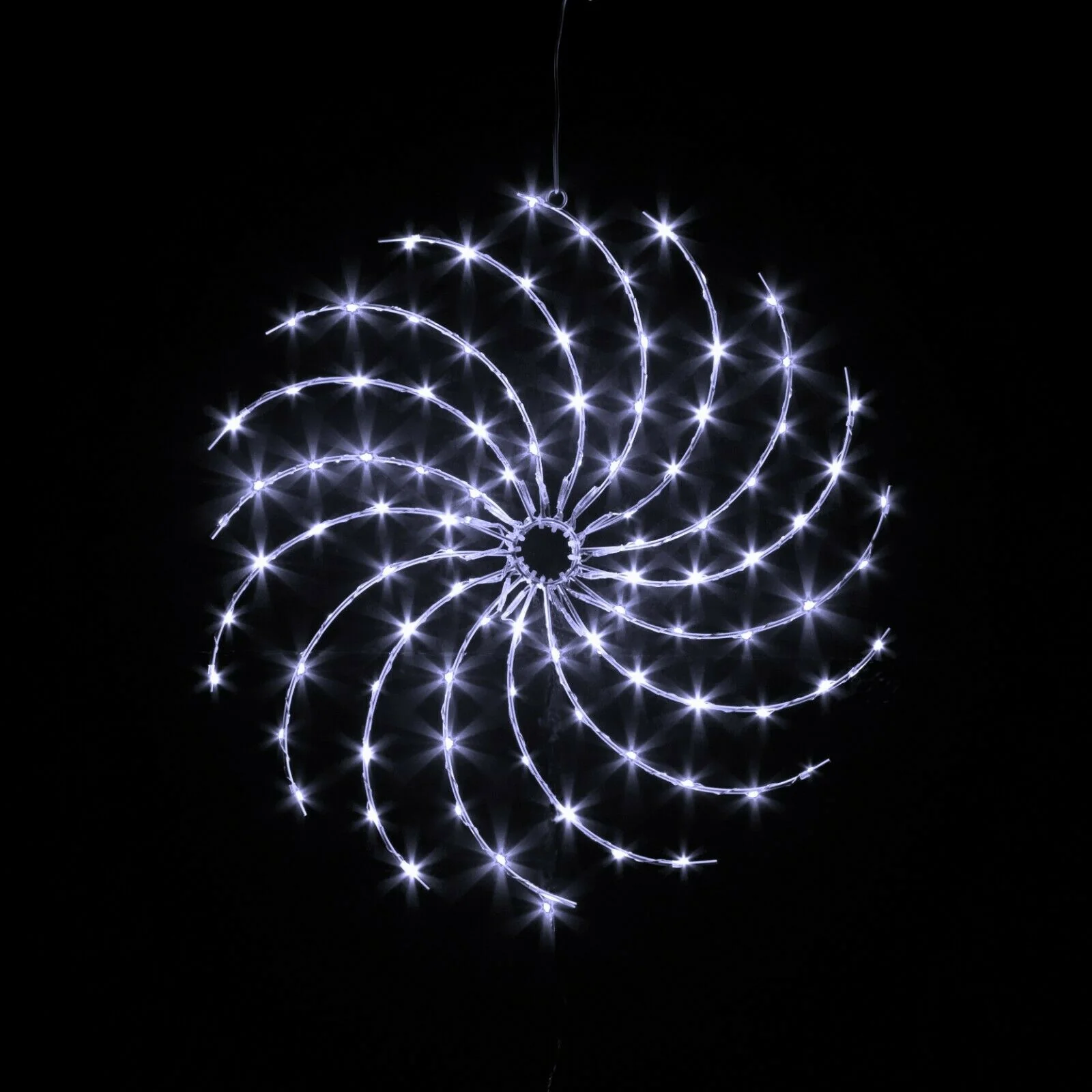 50cm LED Spiral Snowflake Silhouette Light - Ice White