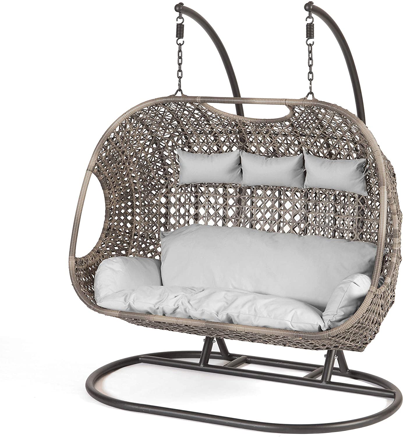 Triple Hanging Cocoon Egg Chair - Grey Cushions - Image 3