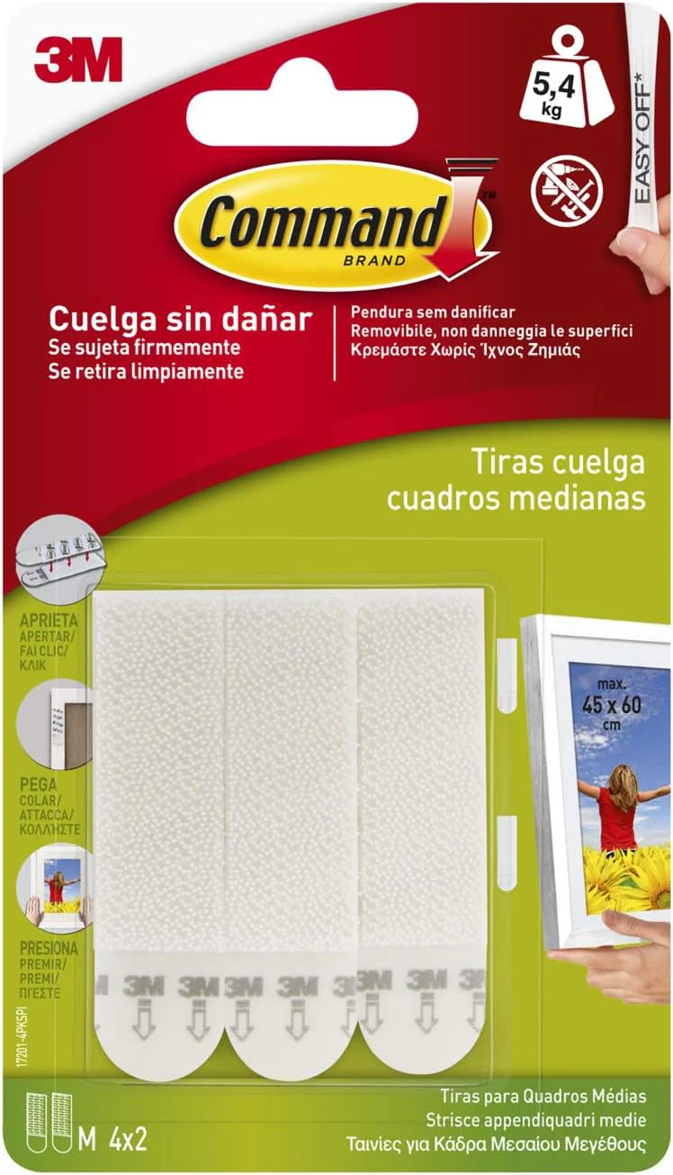 Command Medium Picture Hanging Strips, Pack of 4 x 2 Adhesive Strips