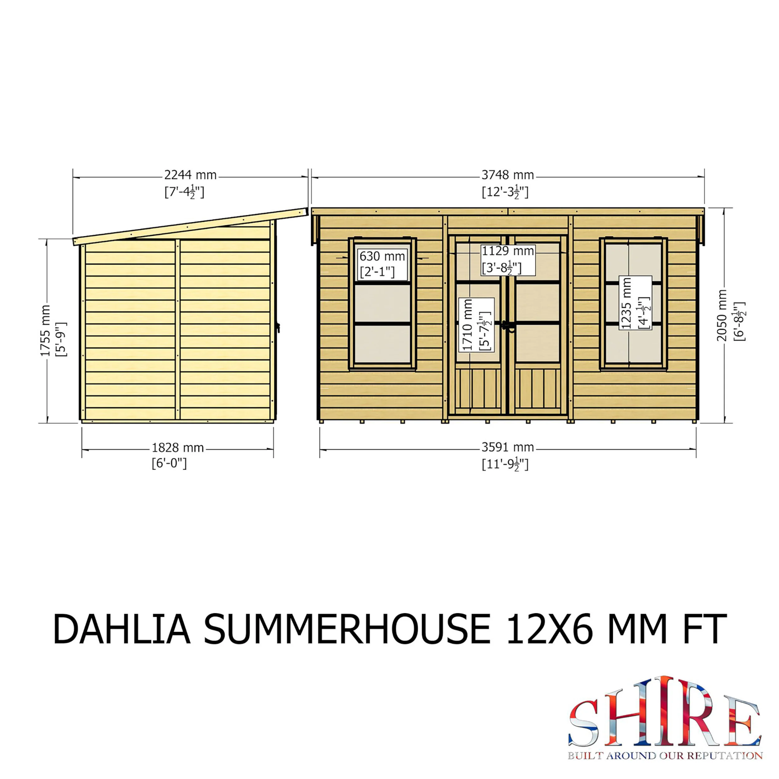 Dahlia 12 ft x 6 ft Summerhouse - Image 6