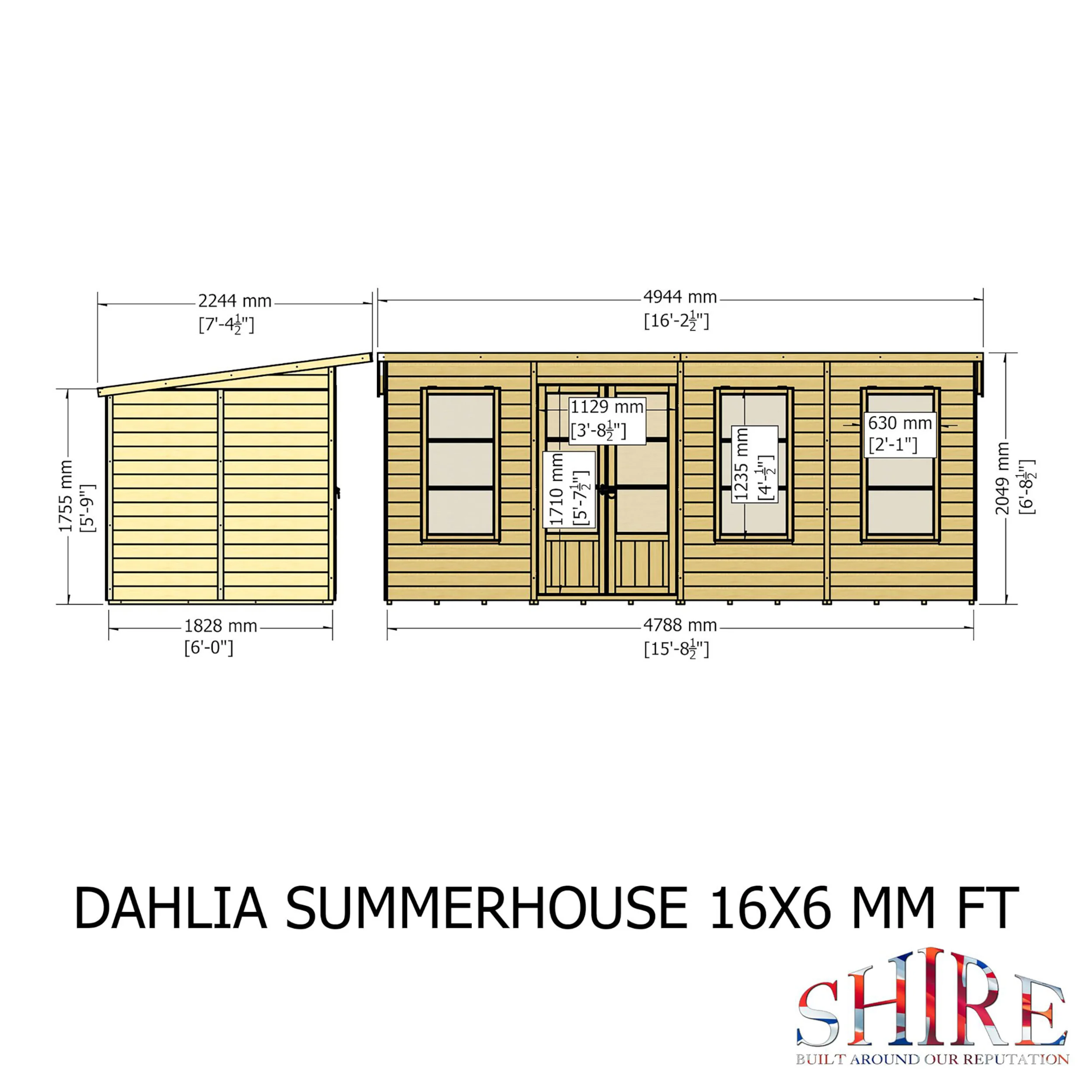 Dahlia 16 ft x 6 ft Summerhouse - Image 10