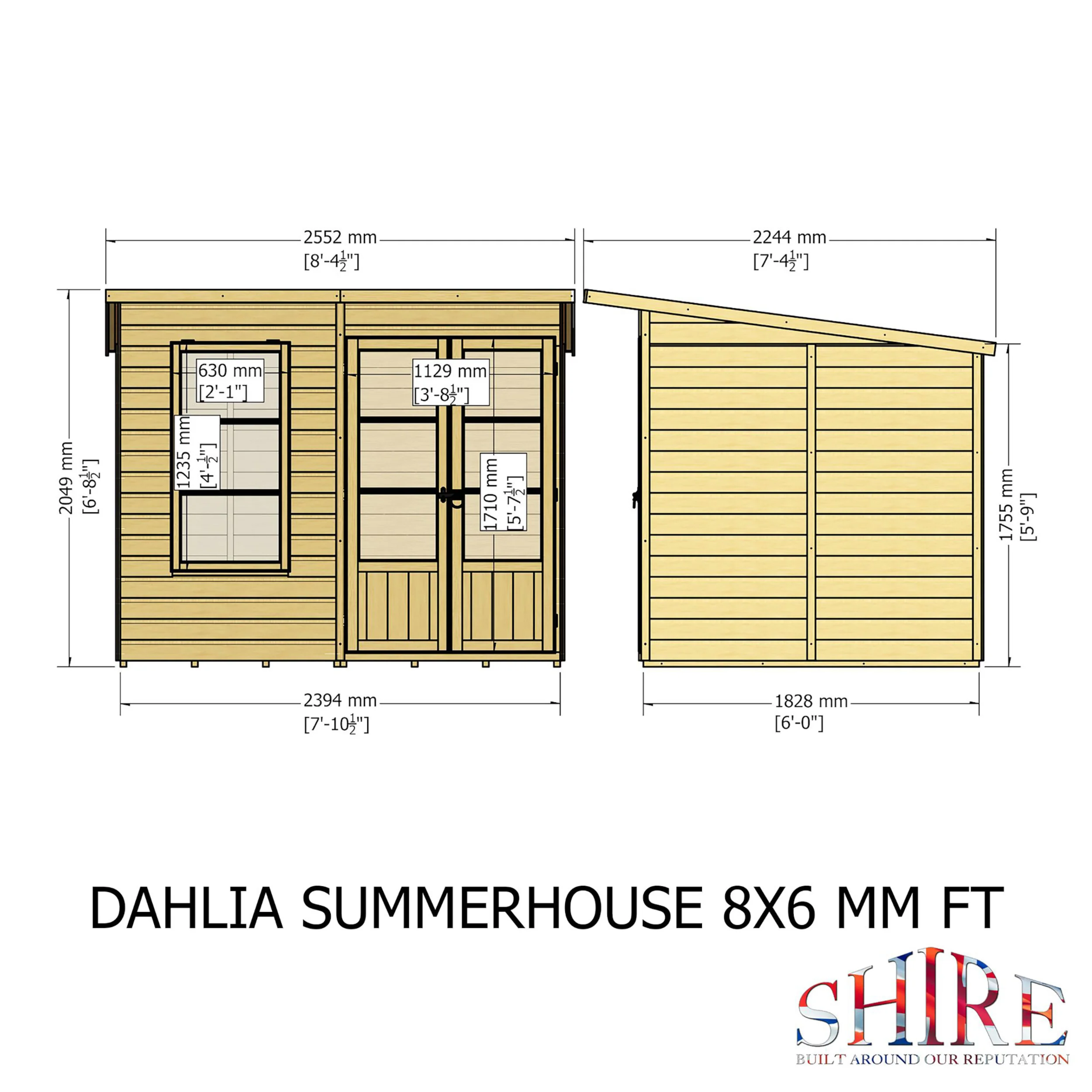 Dahlia 8 ft x 6 ft Summerhouse - Image 7