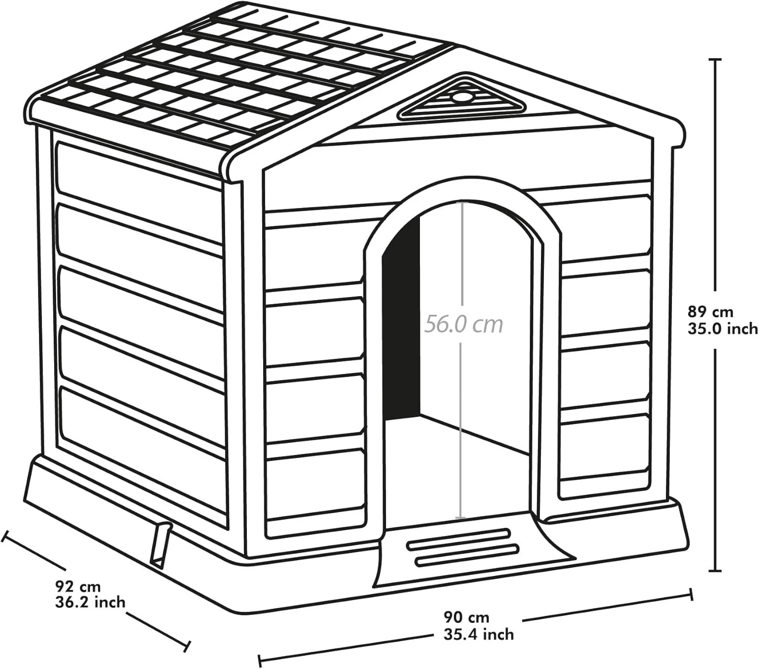 Dog House Kennel for Medium to Large Breeds - Terracotta Roof - Image 7