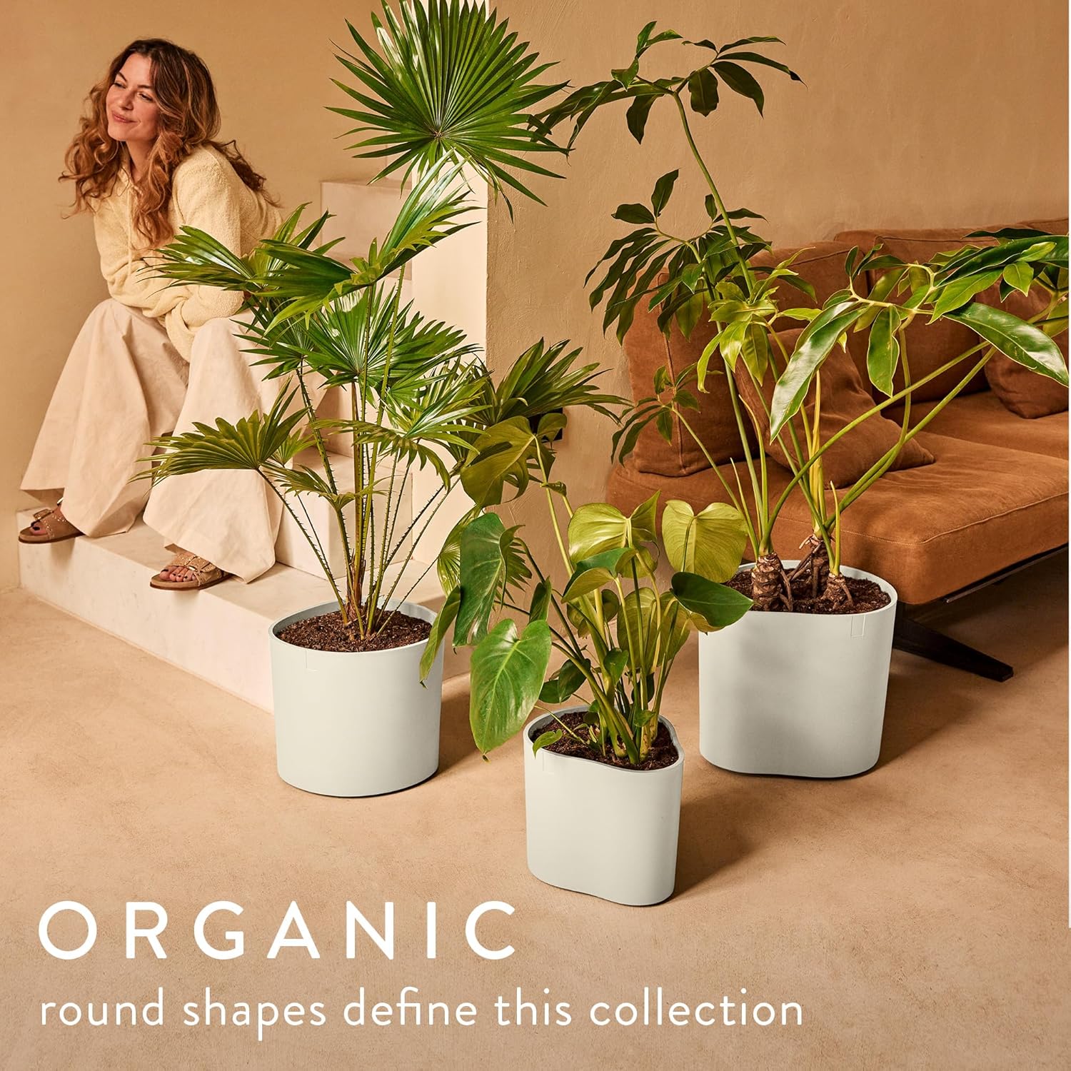 Eden 25cm Indoor / Outdoor Plant Pot - Linen White - Image 3
