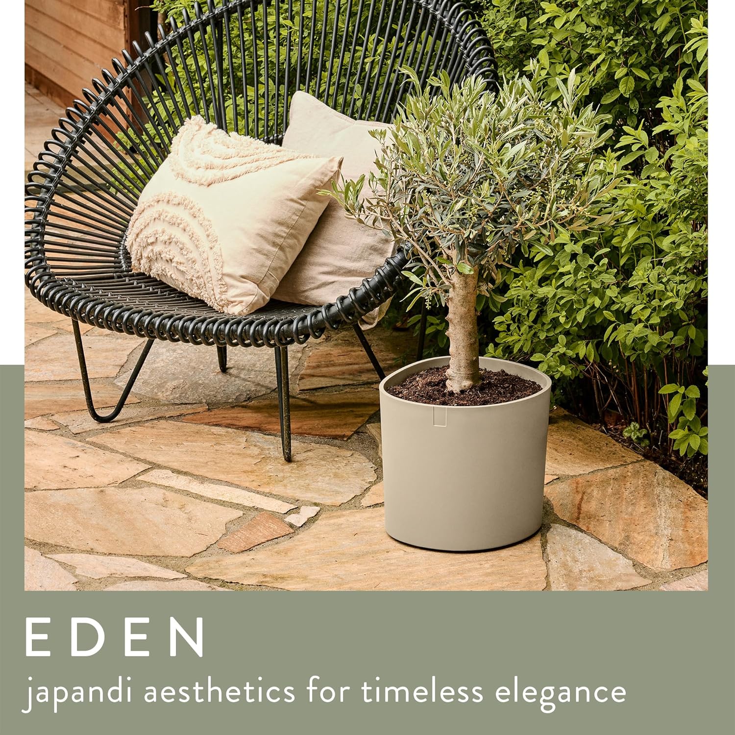 Eden 25cm Indoor / Outdoor Plant Pot - Soft Taupe - Image 2
