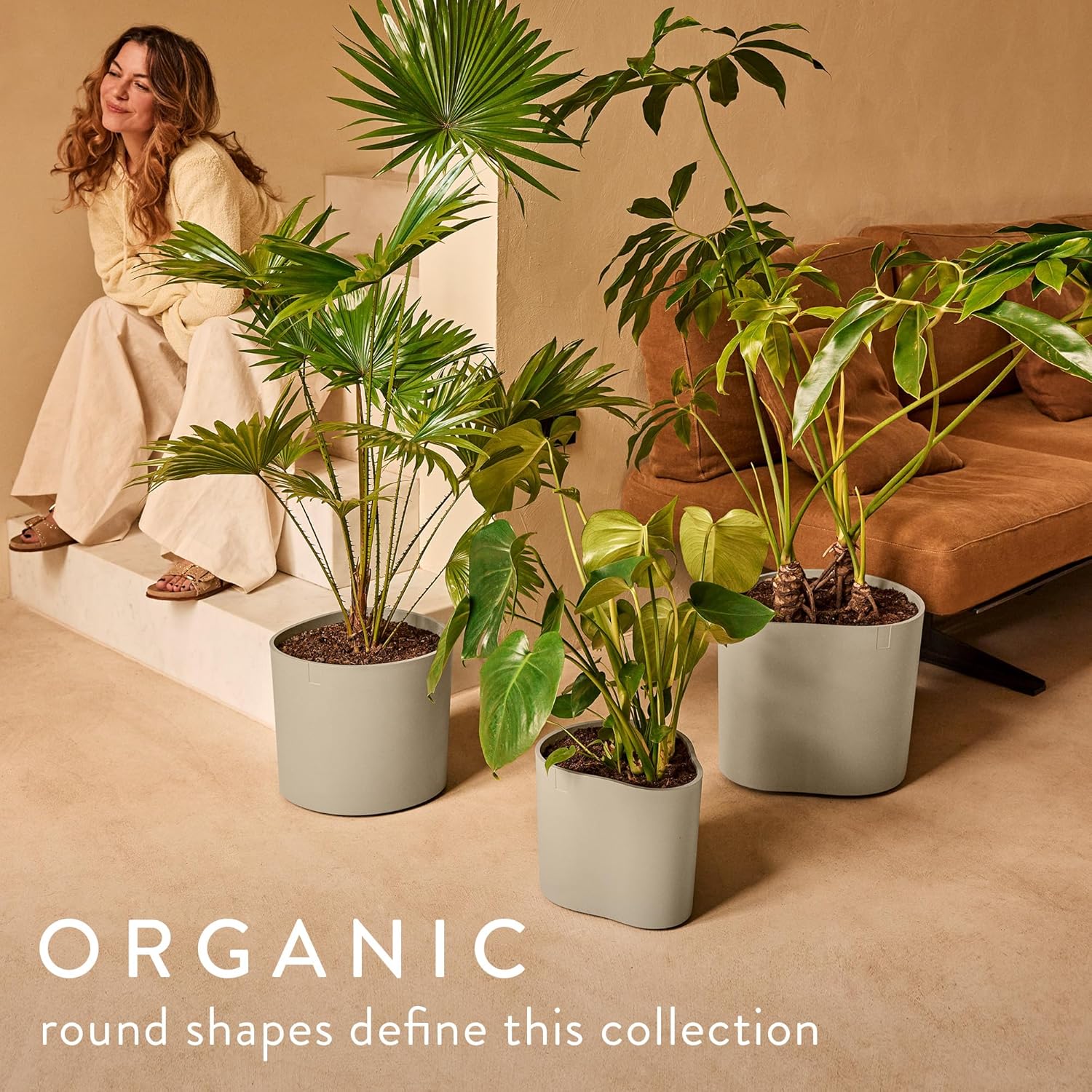 Eden 25cm Indoor / Outdoor Plant Pot - Soft Taupe - Image 3