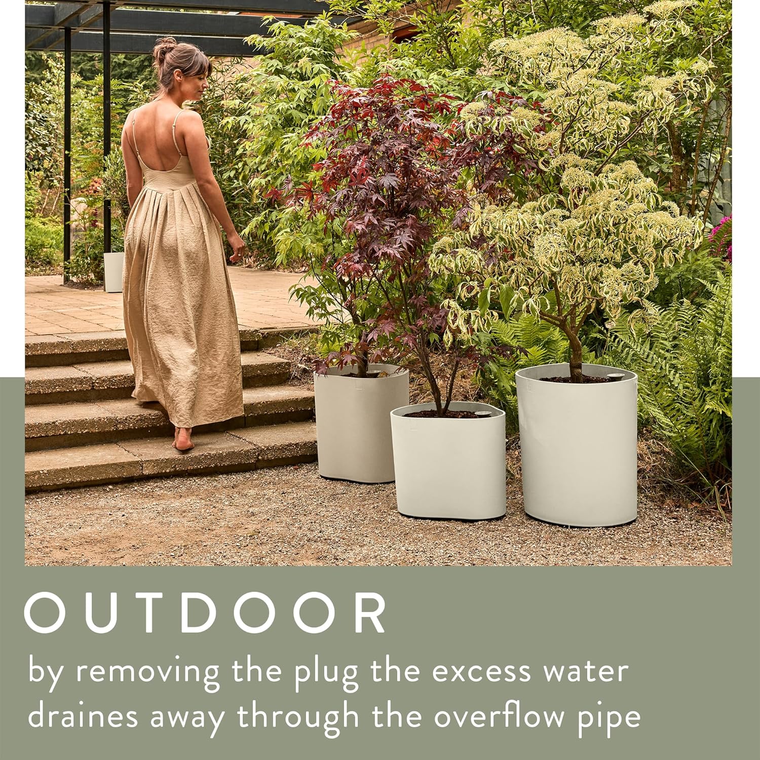 Eden 25cm Indoor / Outdoor Plant Pot - Soft Taupe - Image 5