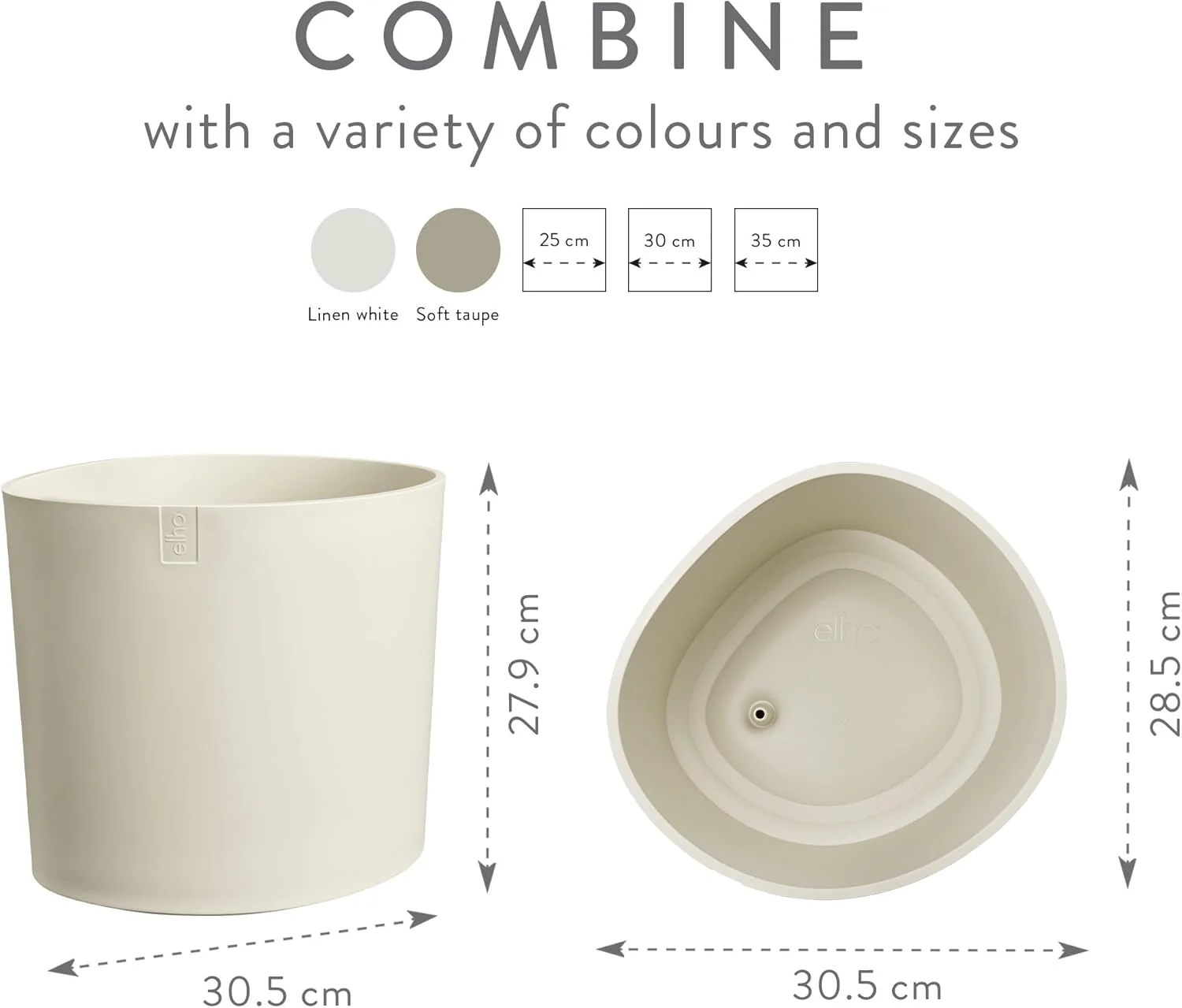Eden 30cm Indoor / Outdoor Plant Pot - Linen White - Image 6